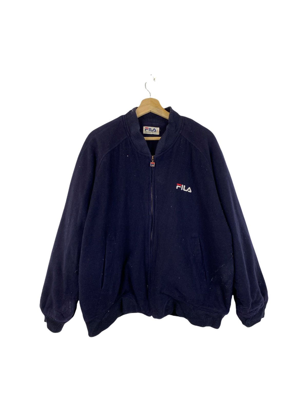 image of Bjorn Borg x Fila Vintage Fila Bomber Style Jacket in Dark Blue, Men's (Size Large)