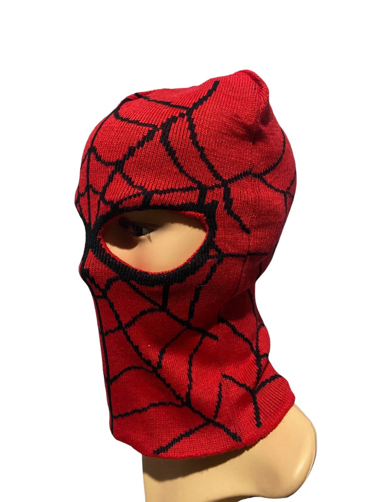Other Spider Web Design Balaclava 100% Acrylic Red Mask for Adults Size ONE SIZE - 3 Thumbnail