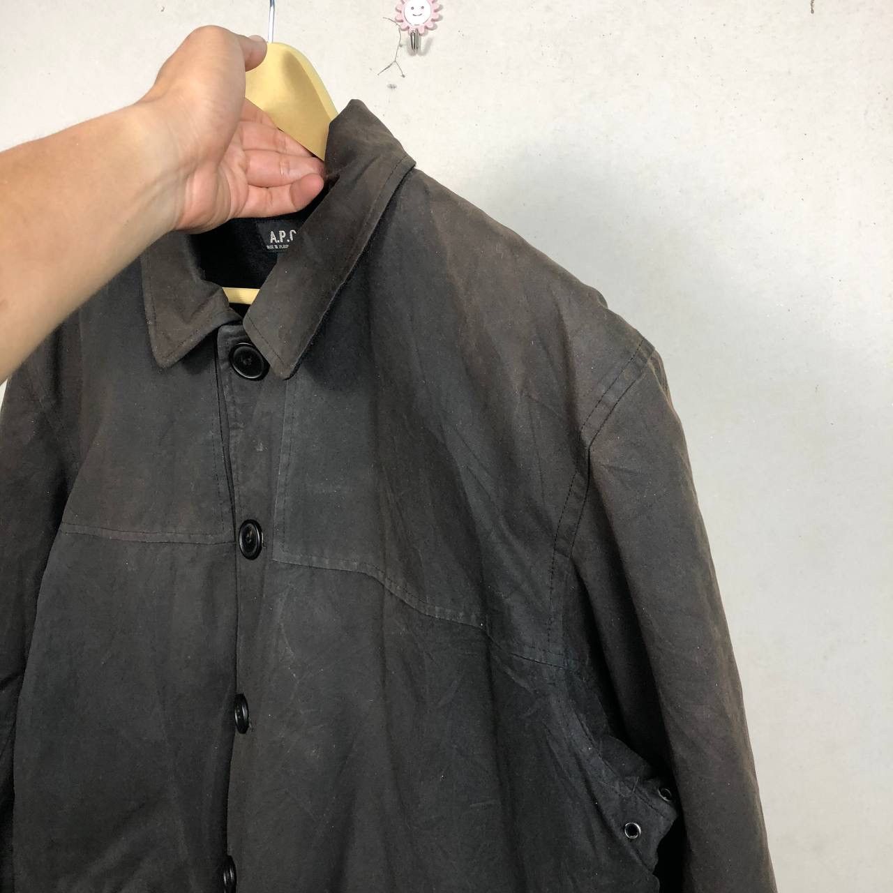 A.P.C. A.P.C Khaki Gabriel Waxed Cotton Jacket Sun Faded Workwear Size US L / EU 52-54 / 3 - 6 Thumbnail