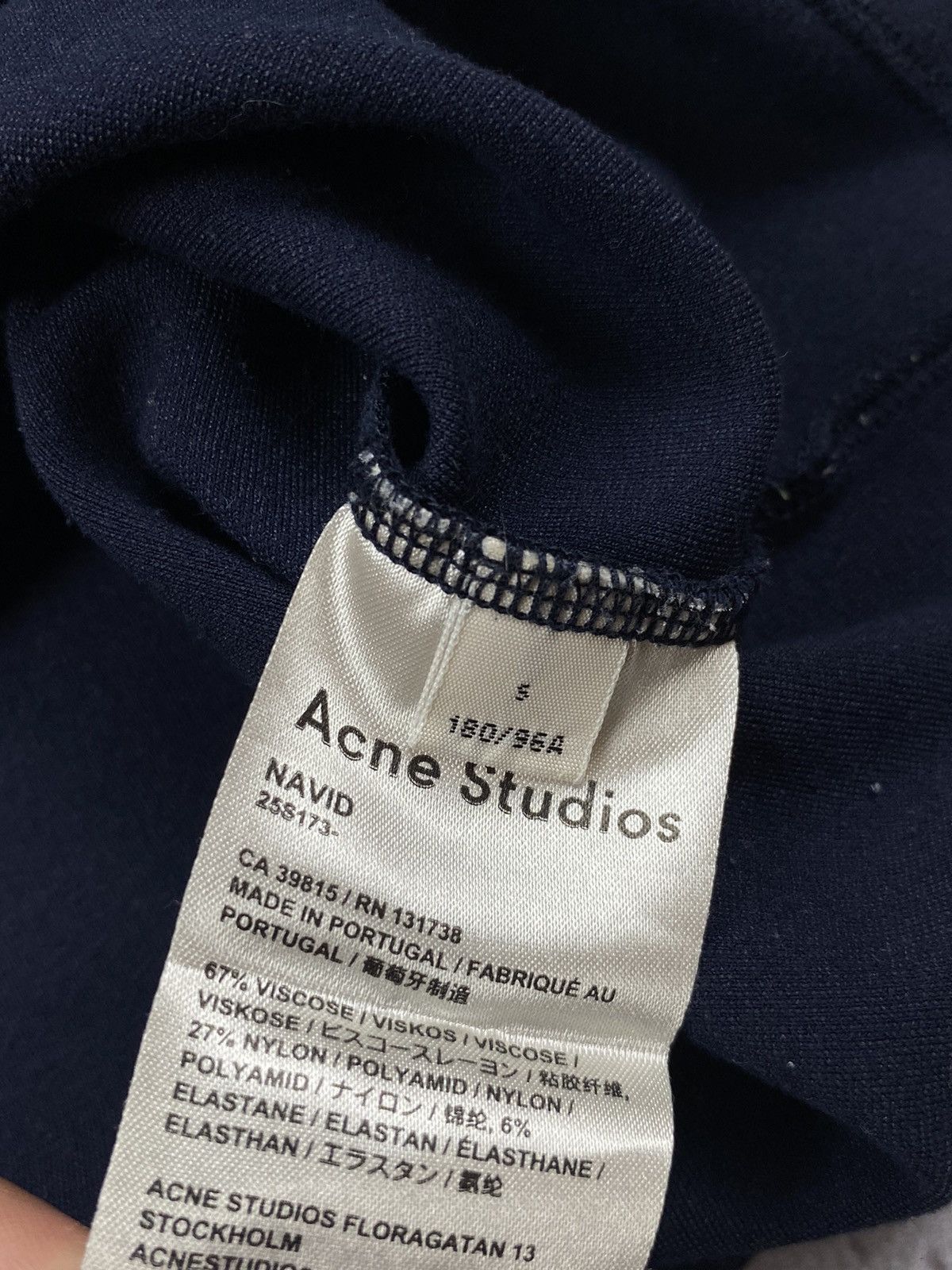 Acne Studios Acne Studios Navid t shirt navy neck Size US S / EU 44-46 / 1 - 7 Thumbnail