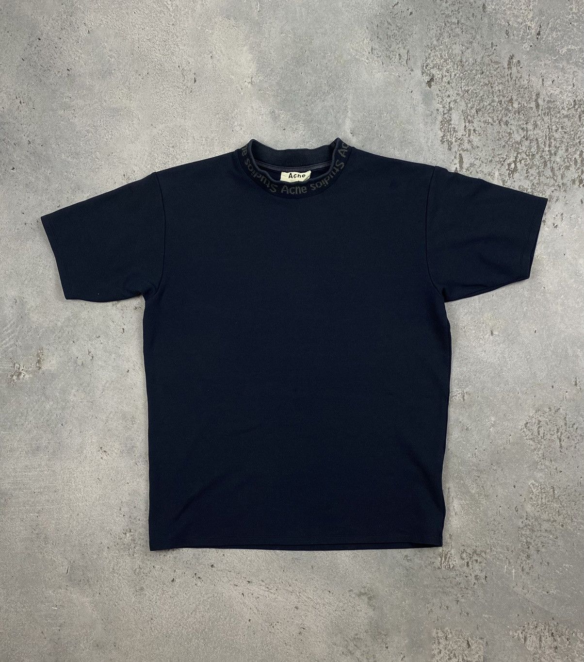 Acne Studios Acne Studios Navid t shirt navy neck Size US S / EU 44-46 / 1 - 1 Thumbnail