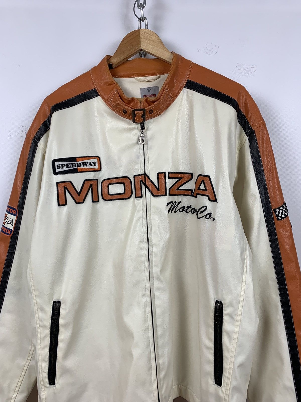 Vintage Vintage Speedway Monza Racing Moto Leather Jacket Size US XXL / EU 58 / 5 - 8 Thumbnail