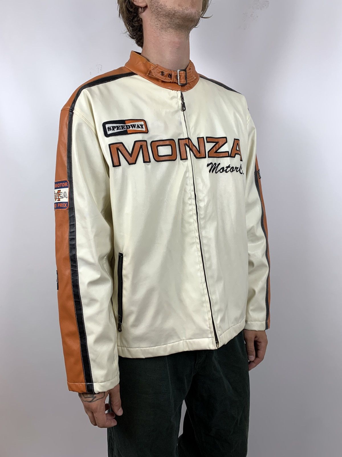 Vintage Vintage Speedway Monza Racing Moto Leather Jacket Size US XXL / EU 58 / 5 - 1 Thumbnail