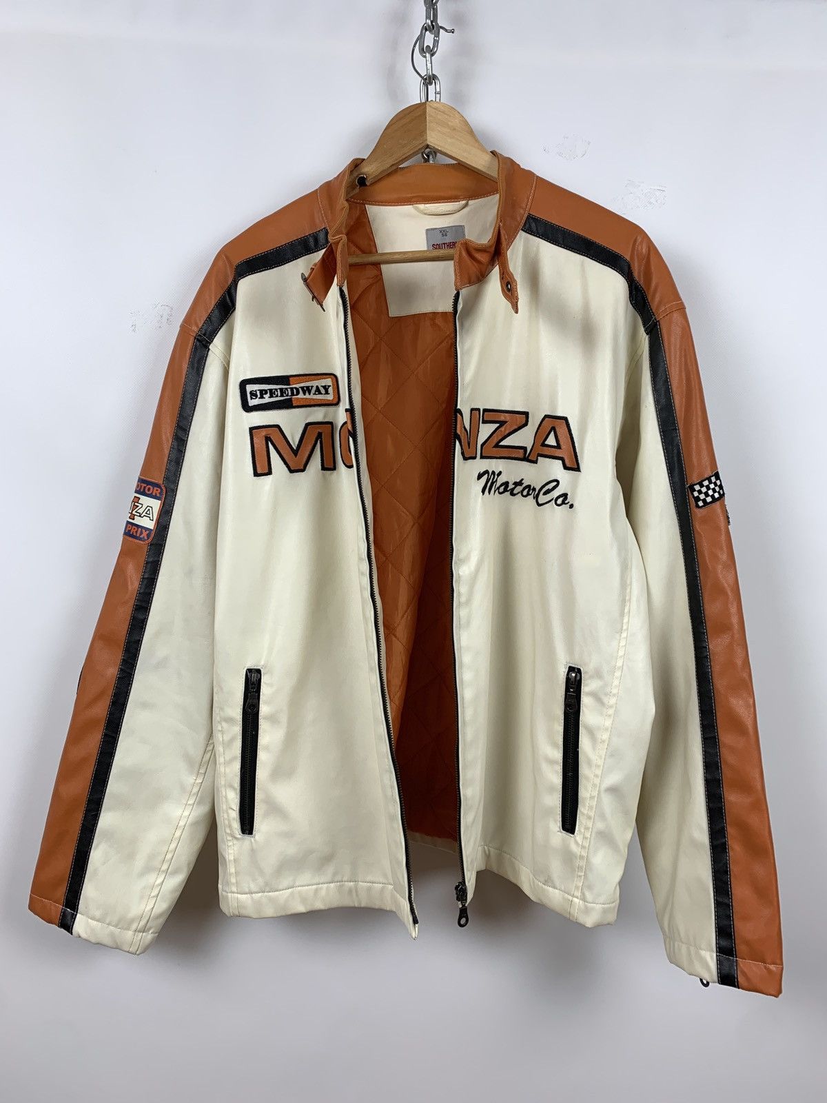 Vintage Vintage Speedway Monza Racing Moto Leather Jacket Size US XXL / EU 58 / 5 - 6 Thumbnail