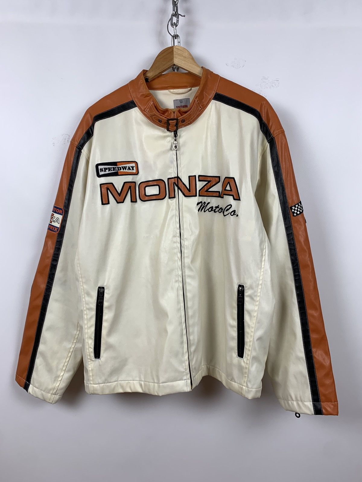 Vintage Vintage Speedway Monza Racing Moto Leather Jacket Size US XXL / EU 58 / 5 - 5 Thumbnail