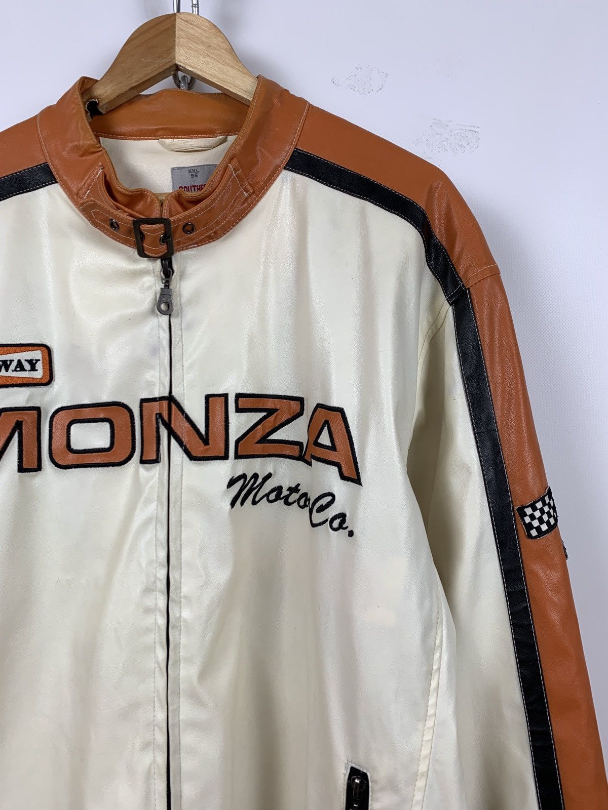 Vintage Vintage Speedway Monza Racing Moto Leather Jacket Size US XXL / EU 58 / 5 - 10 Thumbnail
