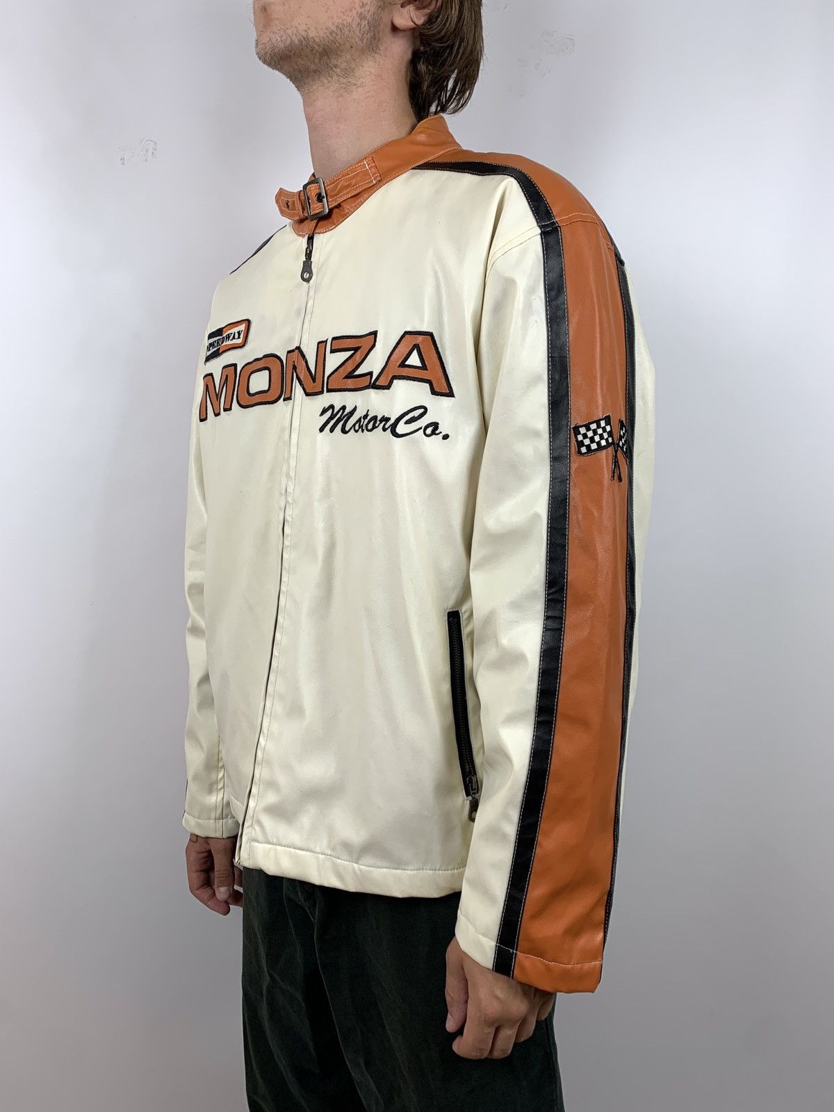 Vintage Vintage Speedway Monza Racing Moto Leather Jacket Size US XXL / EU 58 / 5 - 3 Thumbnail
