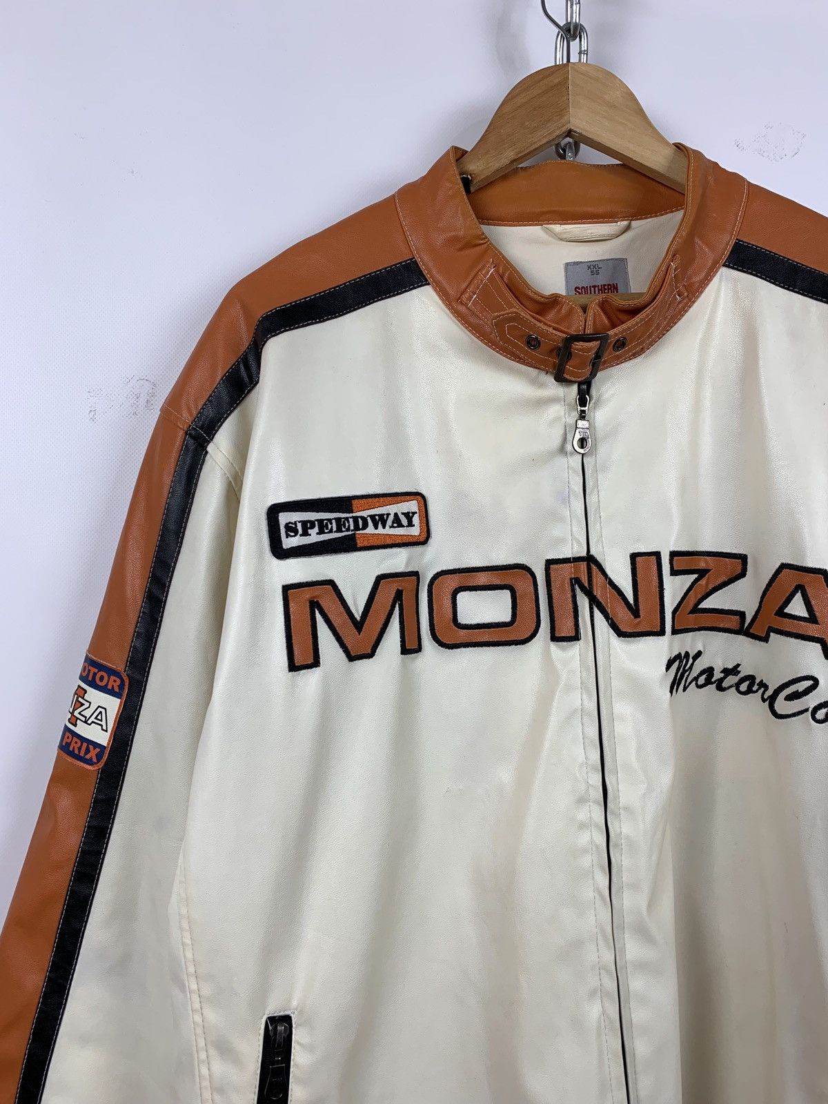 Vintage Vintage Speedway Monza Racing Moto Leather Jacket Size US XXL / EU 58 / 5 - 9 Thumbnail