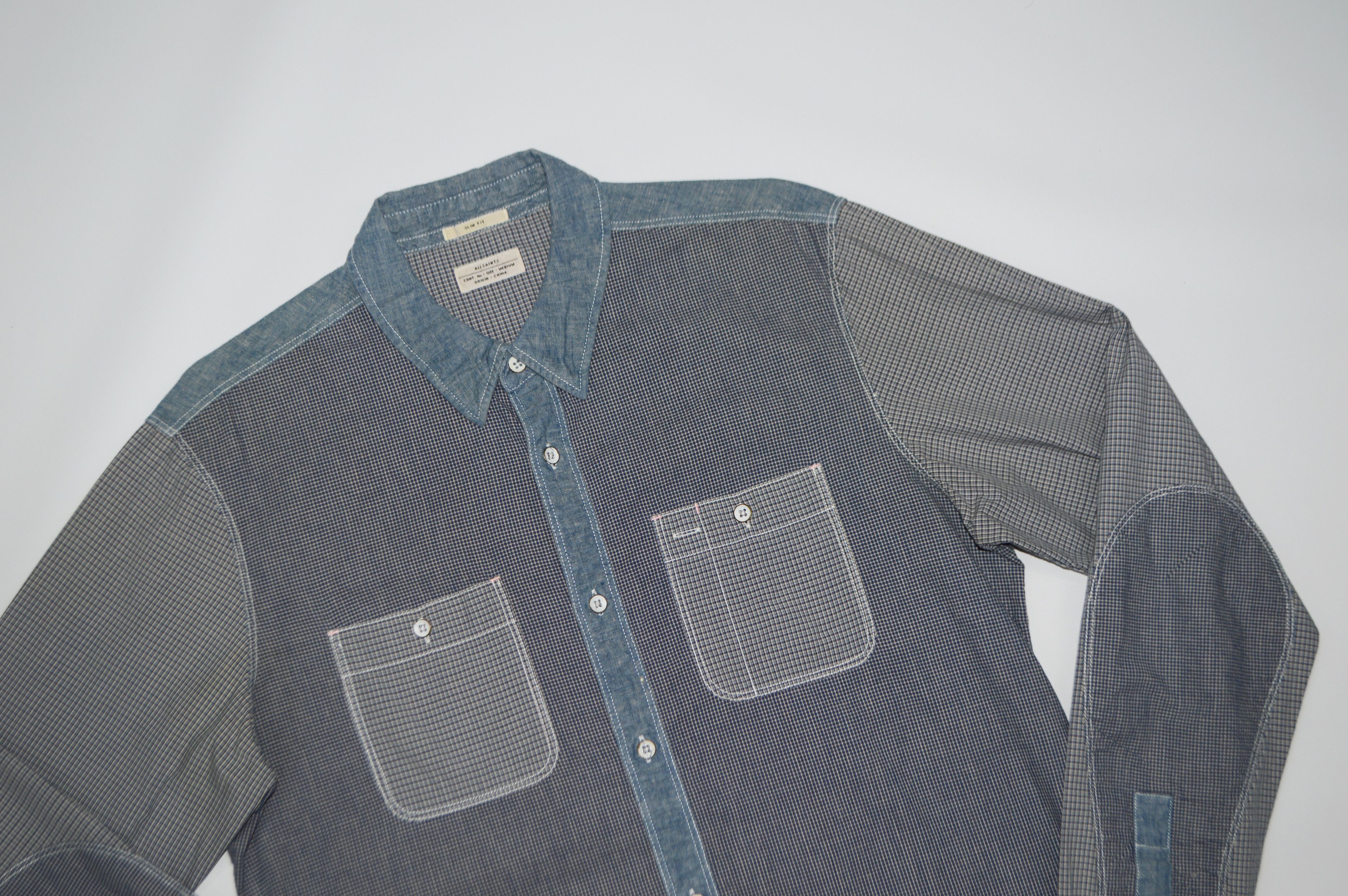 Allsaints Allsaints Ibuki Checked Cotton Slim Fit Shirt Size US M / EU 48-50 / 2 - 2 Thumbnail