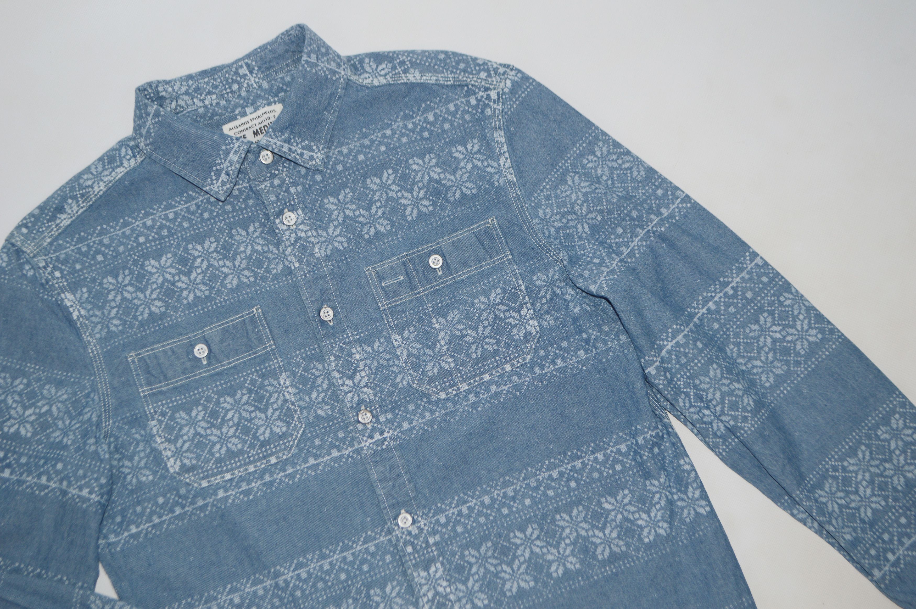Allsaints AllSaints Oslo Chambray Cotton Shirt Size M Size US M / EU 48-50 / 2 - 2 Thumbnail