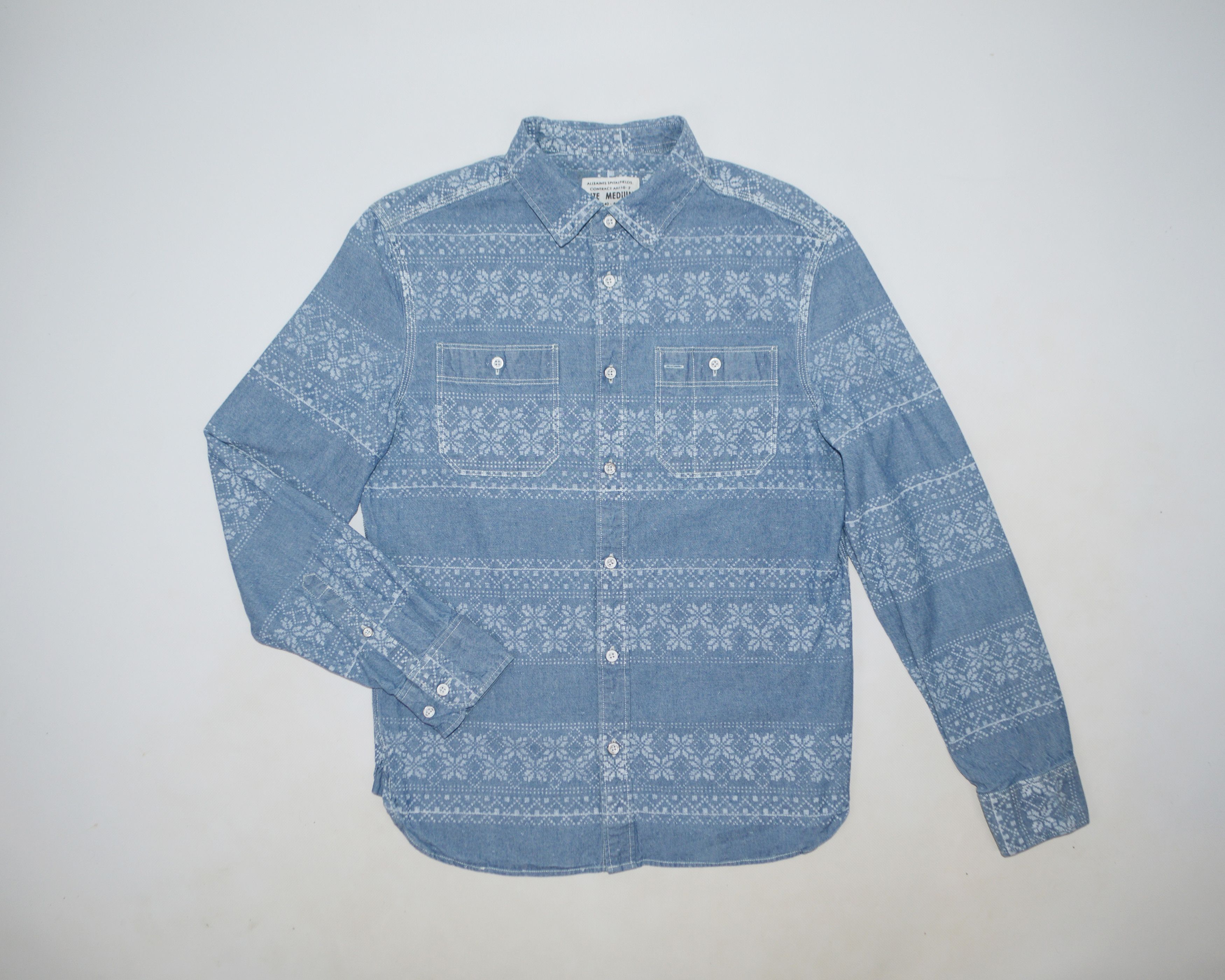 Allsaints AllSaints Oslo Chambray Cotton Shirt Size M Size US M / EU 48-50 / 2 - 1 Thumbnail