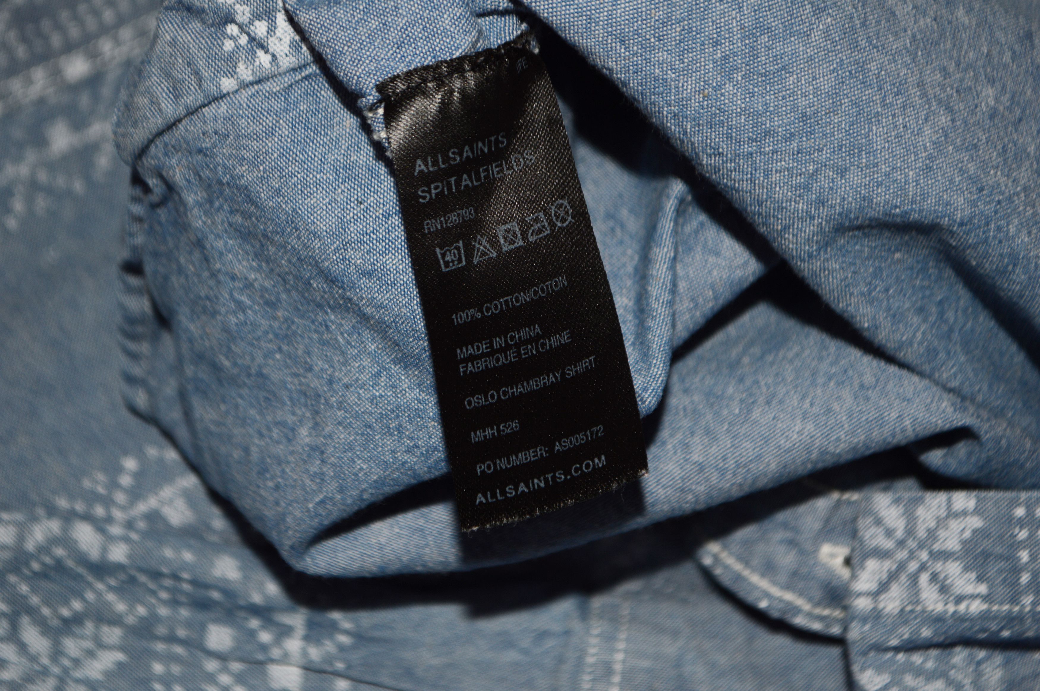 Allsaints AllSaints Oslo Chambray Cotton Shirt Size M Size US M / EU 48-50 / 2 - 7 Thumbnail