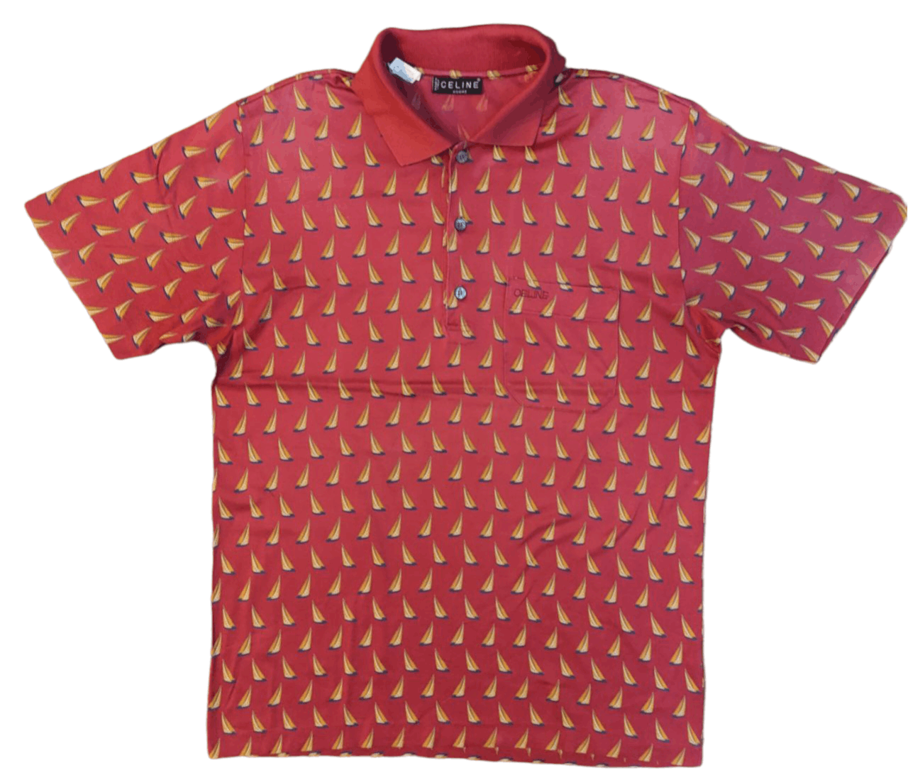 image of Celine Monogram Polo Made In Italy in Red, Men's (Size Medium)