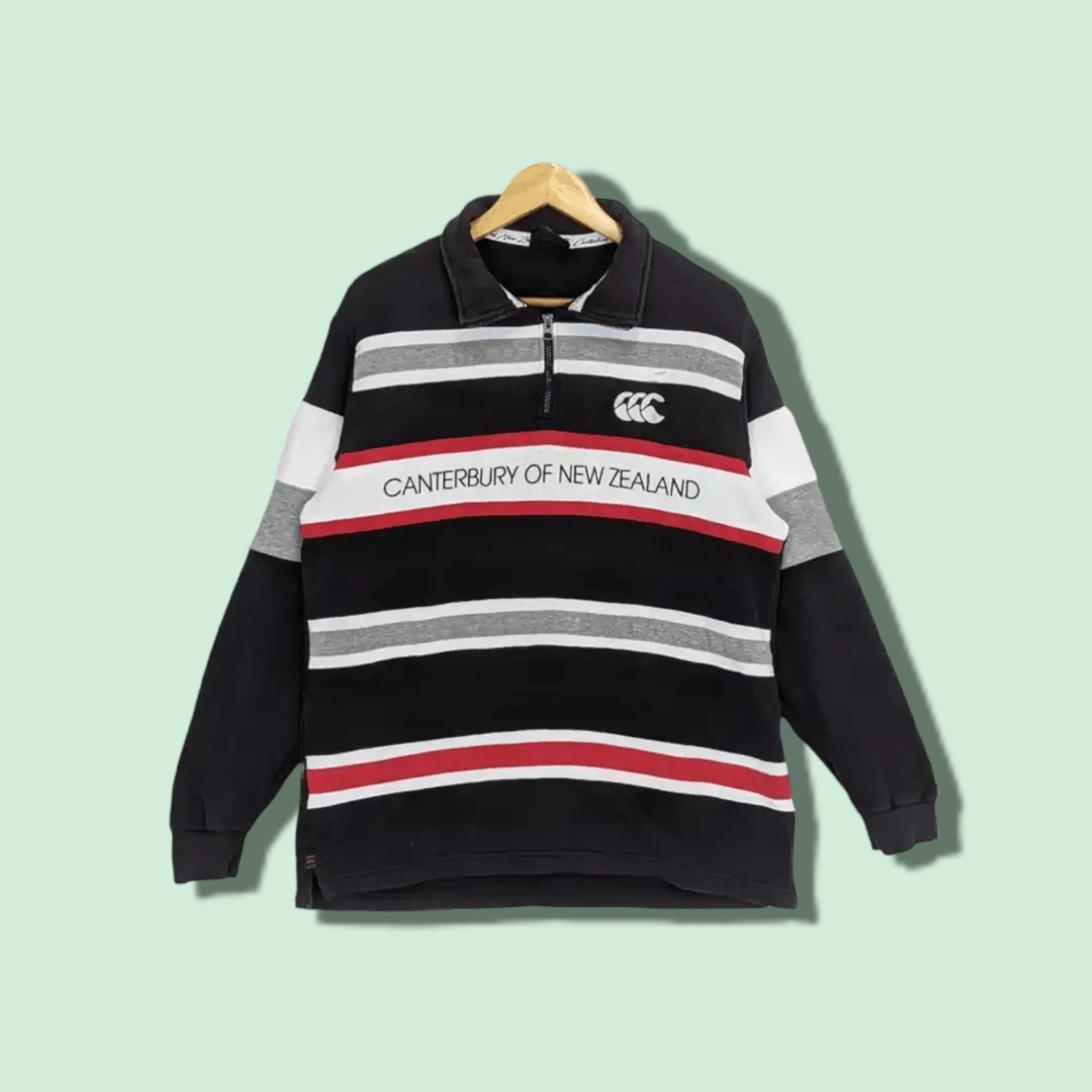 Canterbury of New Zealand CANTERBURY OF NEW ZEALAND Striped Polo Jumper Sweatshirt Size US M / EU 48-50 / 2 - 1 Thumbnail