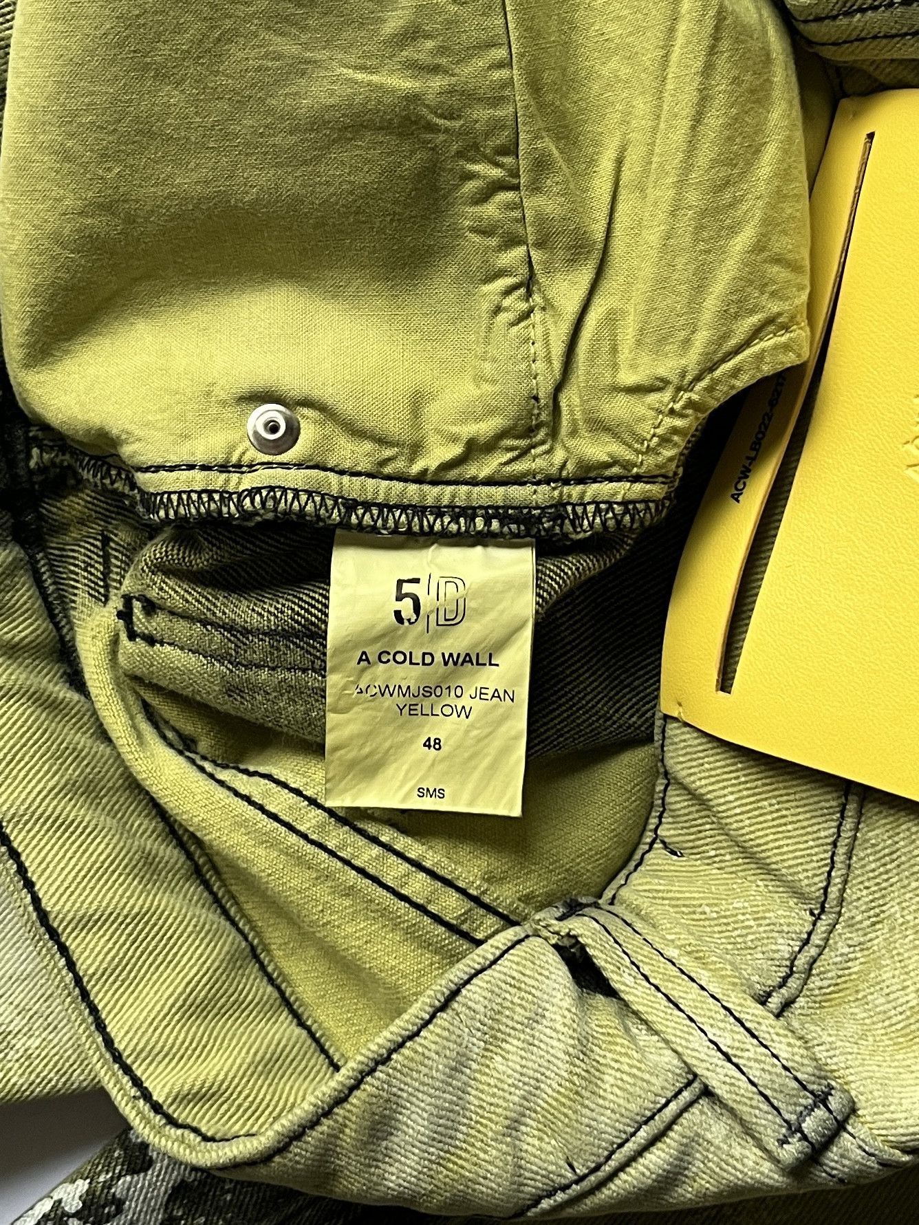 A-COLD-WALL* × Samuel Ross ⚡️QUICK SALE⚡️2022 A Cold Wall Yellow/Black Denim Jeans Size US 32 / EU 48 - 4 Thumbnail