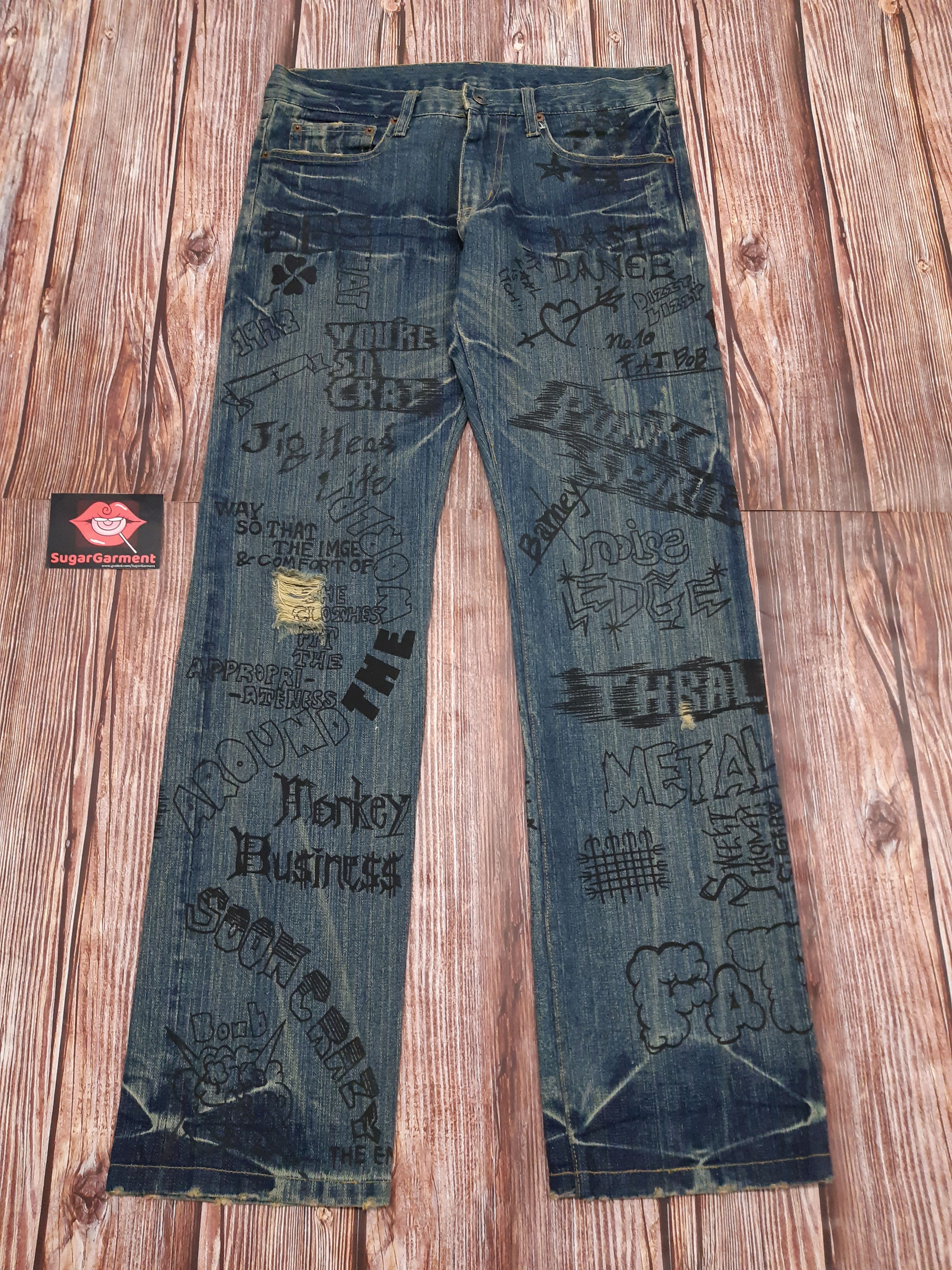 Japanese Brand Japanese Jeans Vintage Full Print Size US 34 / EU 50 - 1 Thumbnail