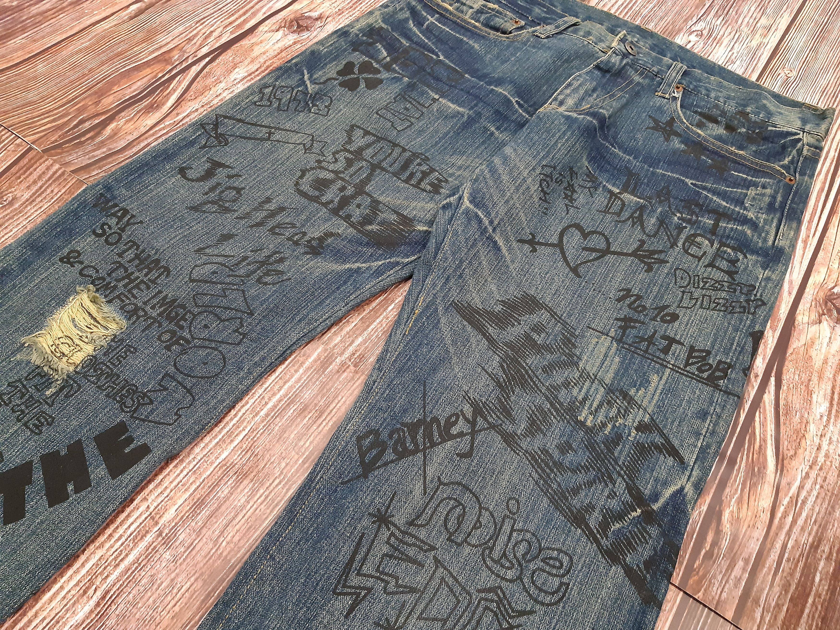 Japanese Brand Japanese Jeans Vintage Full Print Size US 34 / EU 50 - 4 Thumbnail