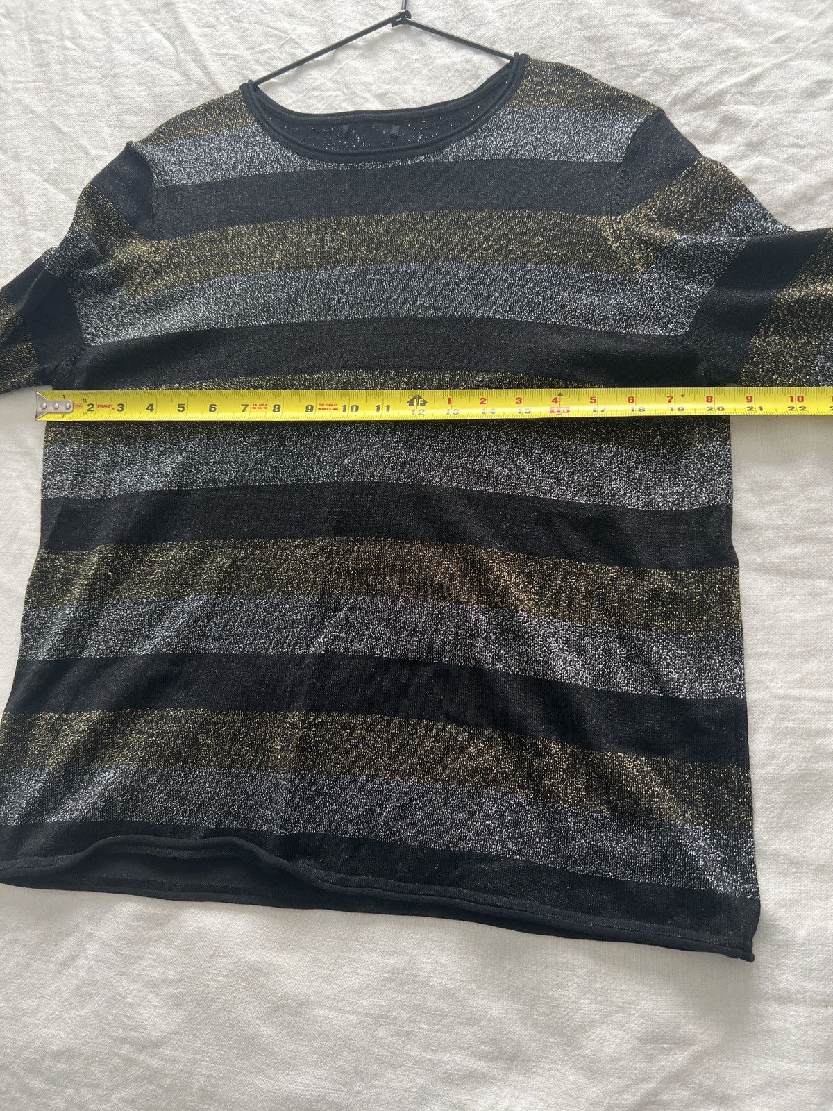 Vintage Vintage Metallic stripe Bowie Bolan boxy crop scoop top Size US M / EU 48-50 / 2 - 4 Thumbnail