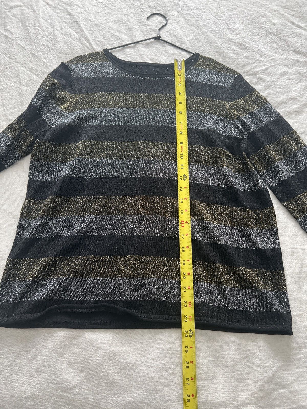 Vintage Vintage Metallic stripe Bowie Bolan boxy crop scoop top Size US M / EU 48-50 / 2 - 5 Thumbnail