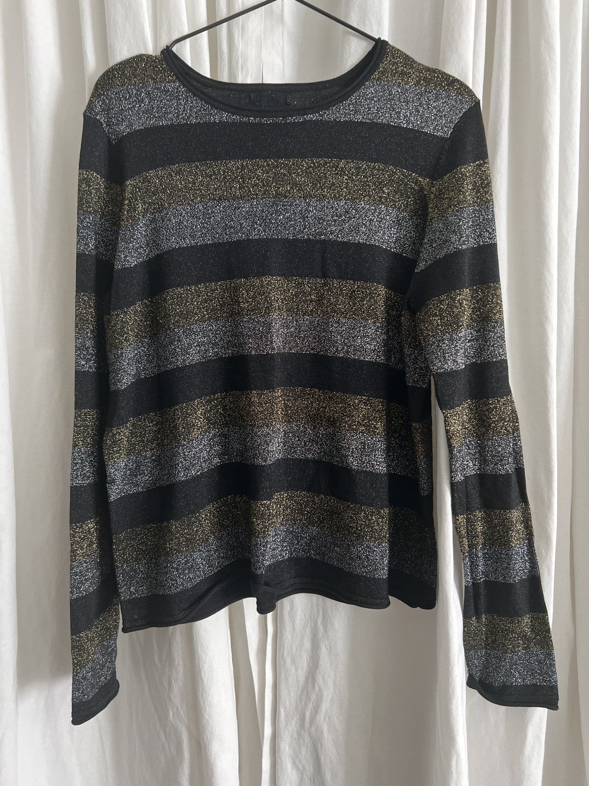 Vintage Vintage Metallic stripe Bowie Bolan boxy crop scoop top Size US M / EU 48-50 / 2 - 1 Thumbnail