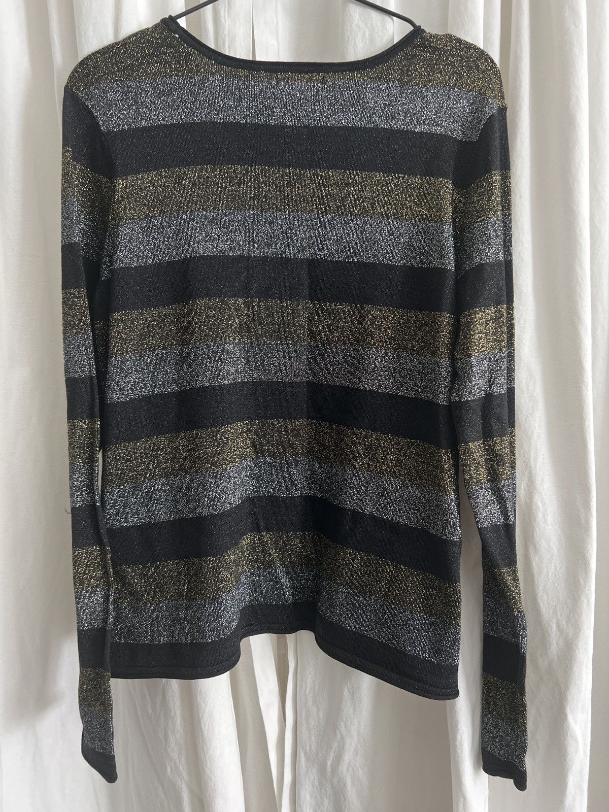 Vintage Vintage Metallic stripe Bowie Bolan boxy crop scoop top Size US M / EU 48-50 / 2 - 2 Thumbnail