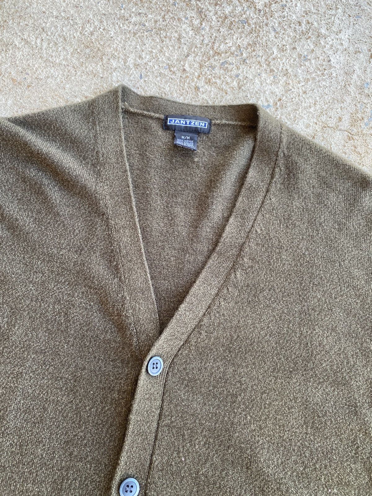 Jerzees × Vintage Vintage 90’s Jantzen Olive Green Cardigan Sweater Size US M / EU 48-50 / 2 - 2 Thumbnail