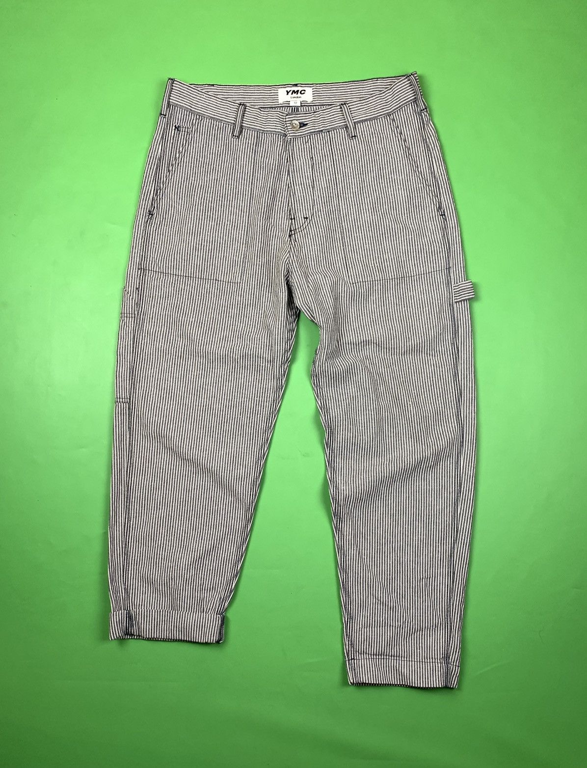 image of Ymc London You Must Create Workwear Pants Rrp 225$ in Black/White, Men's (Size 32)