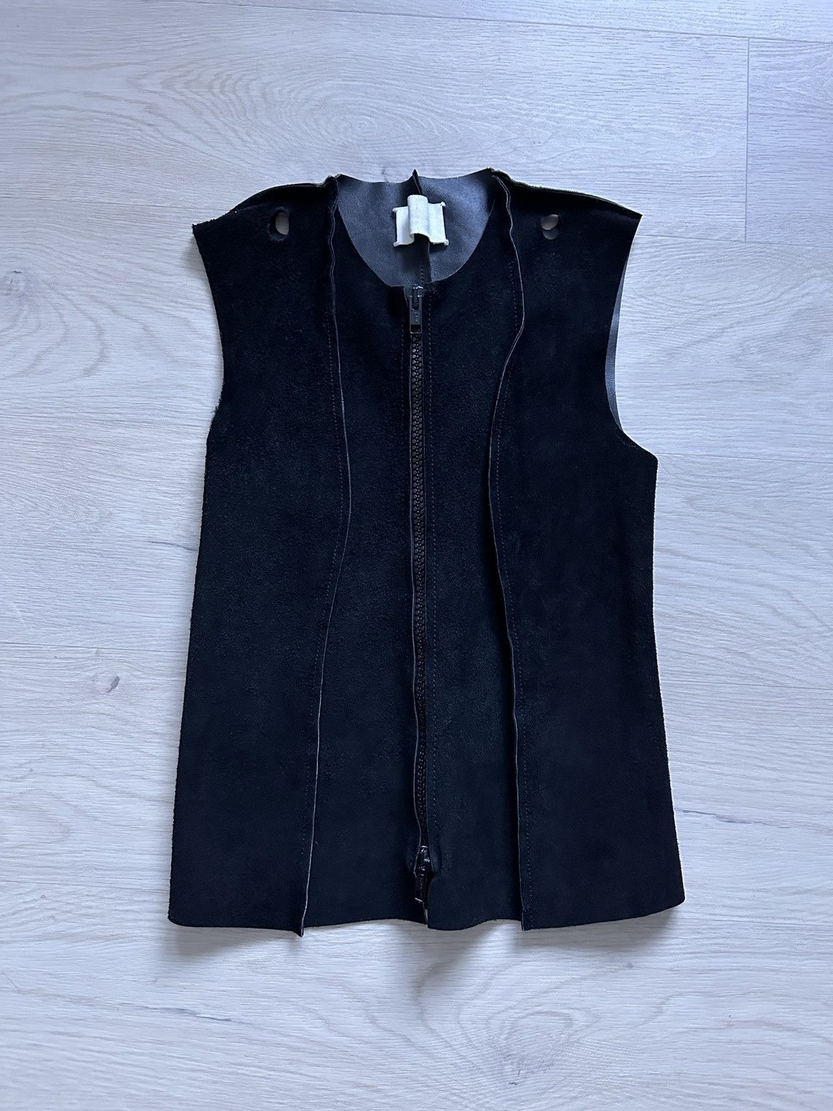 image of Maison Margiela Margiela 1998 Spring Flat Leather Jacket in Black, Women's (Size Medium)