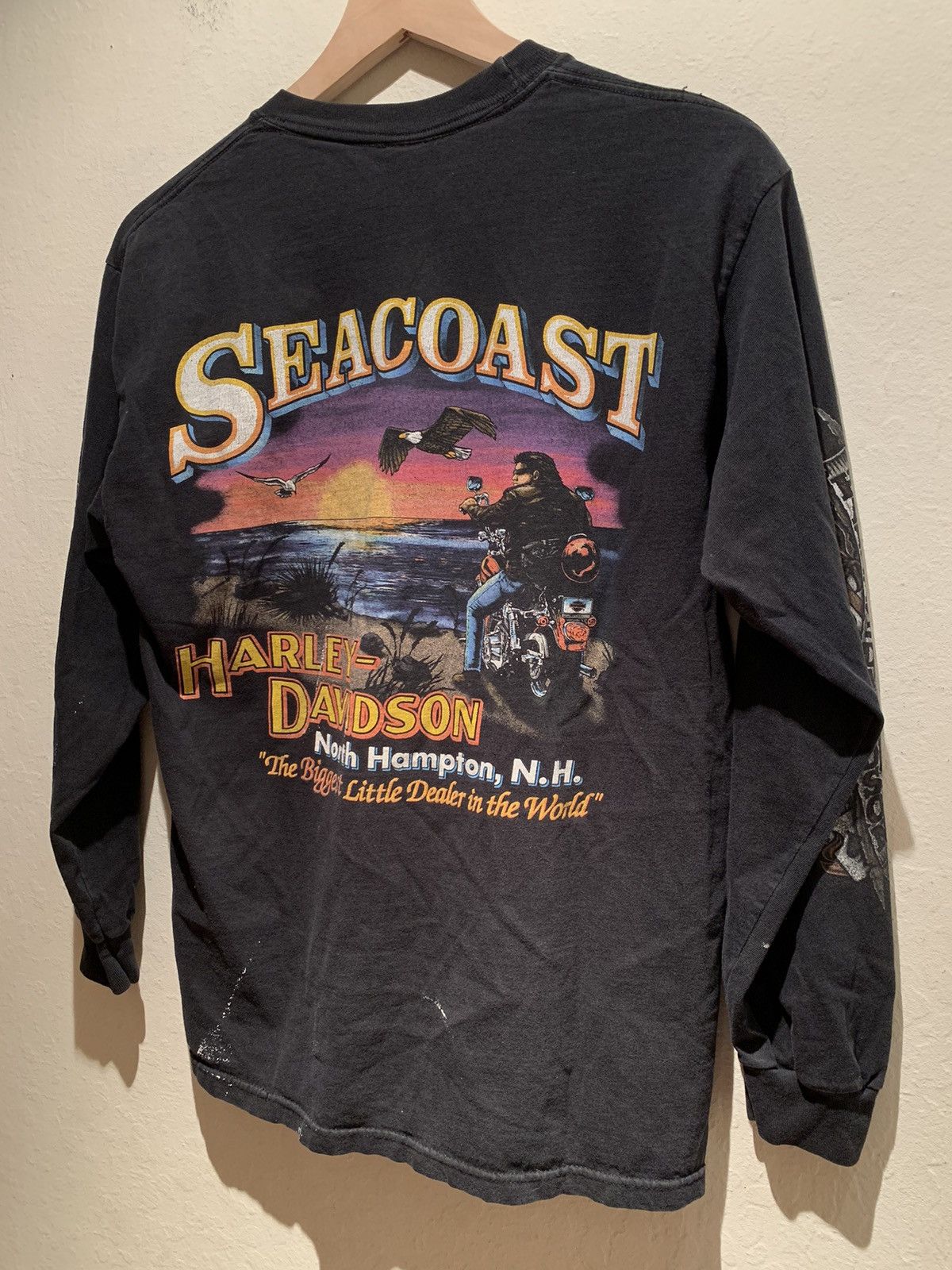 Harley Davidson × Vintage *RARE* Vintage Harley Davidson Seacoast NH Long Sleeve Shirt Size US M / EU 48-50 / 2 - 1 Thumbnail