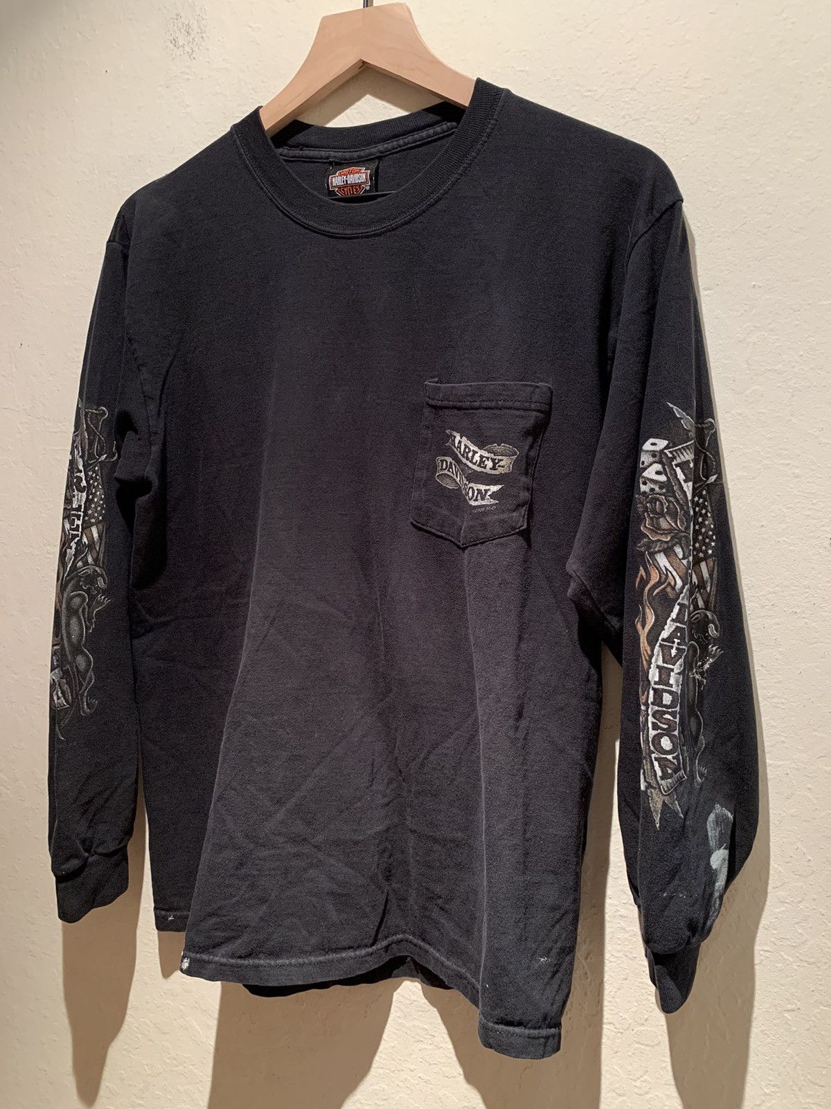 Harley Davidson × Vintage *RARE* Vintage Harley Davidson Seacoast NH Long Sleeve Shirt Size US M / EU 48-50 / 2 - 2 Thumbnail