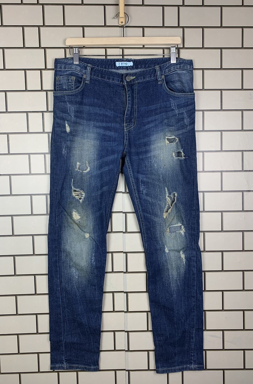 If Six Was Nine × Japanese Brand Japanese Brand Marble Distressed Denim Size US 34 / EU 50 - 1 Thumbnail