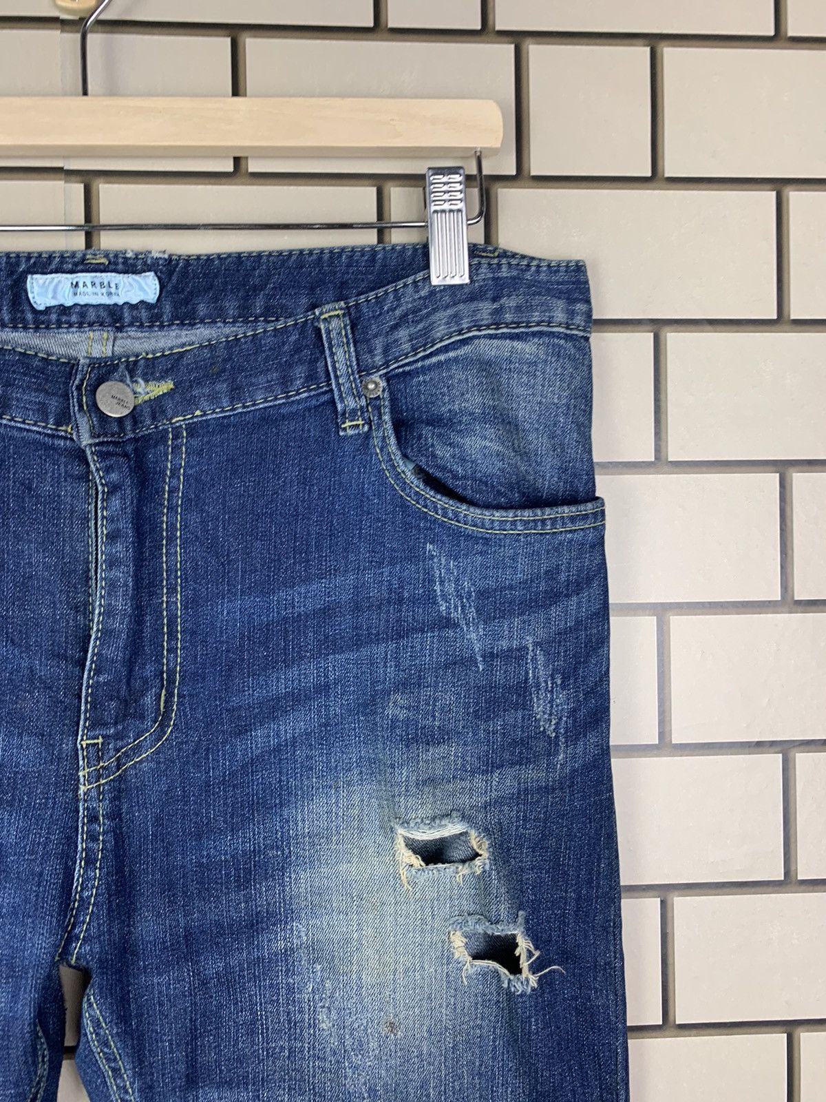 If Six Was Nine × Japanese Brand Japanese Brand Marble Distressed Denim Size US 34 / EU 50 - 5 Thumbnail