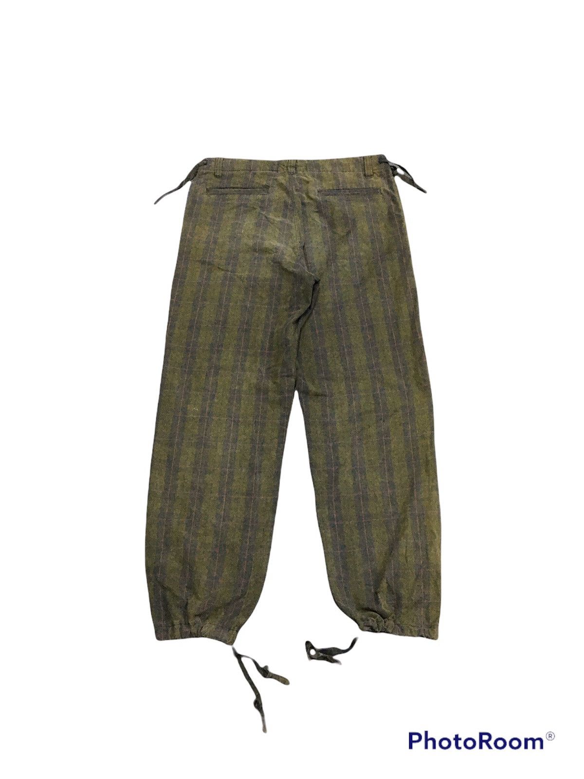 Vintage Vintage Trousers Pants Drawstring Thrashed Faded Green Size US 34 / EU 50 - 6 Thumbnail
