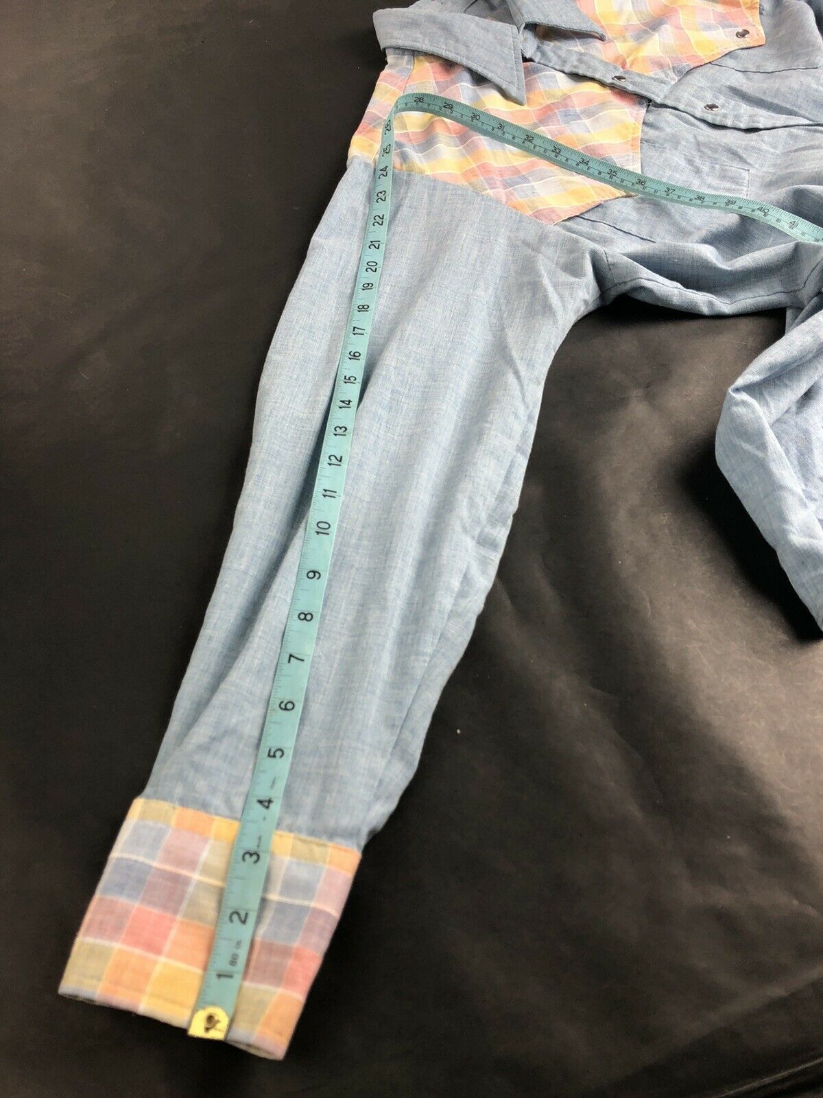 Lee × Vintage Vintage 70s 80s Lee Western Chambray Pearl Snap Shirt Size US L / EU 52-54 / 3 - 8 Thumbnail