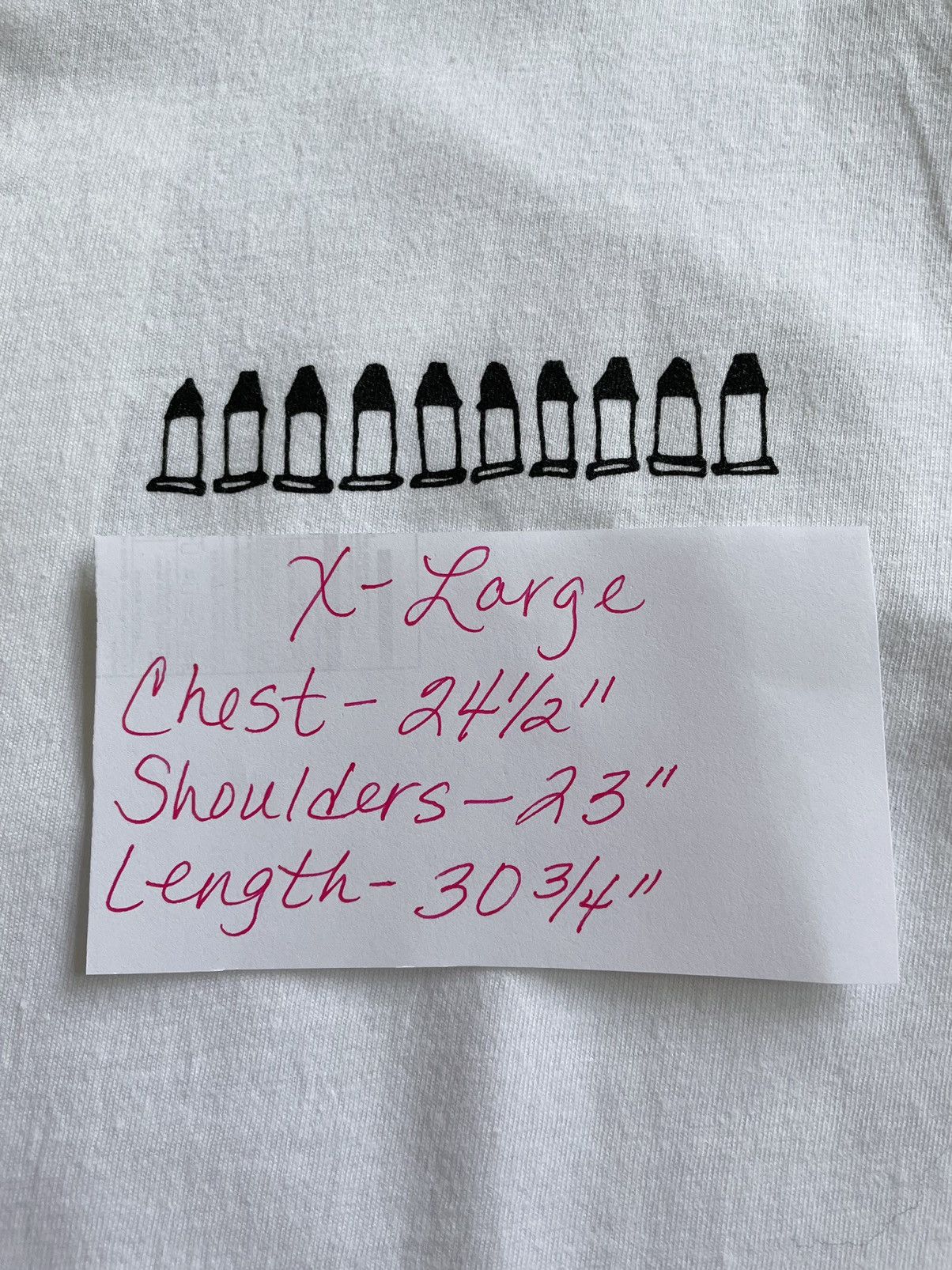 Tom Sachs XL Extra Large Ten Bullets Tee IT WON'T FAIL BECAUSE OF ME Size US XL / EU 56 / 4 - 4 Thumbnail