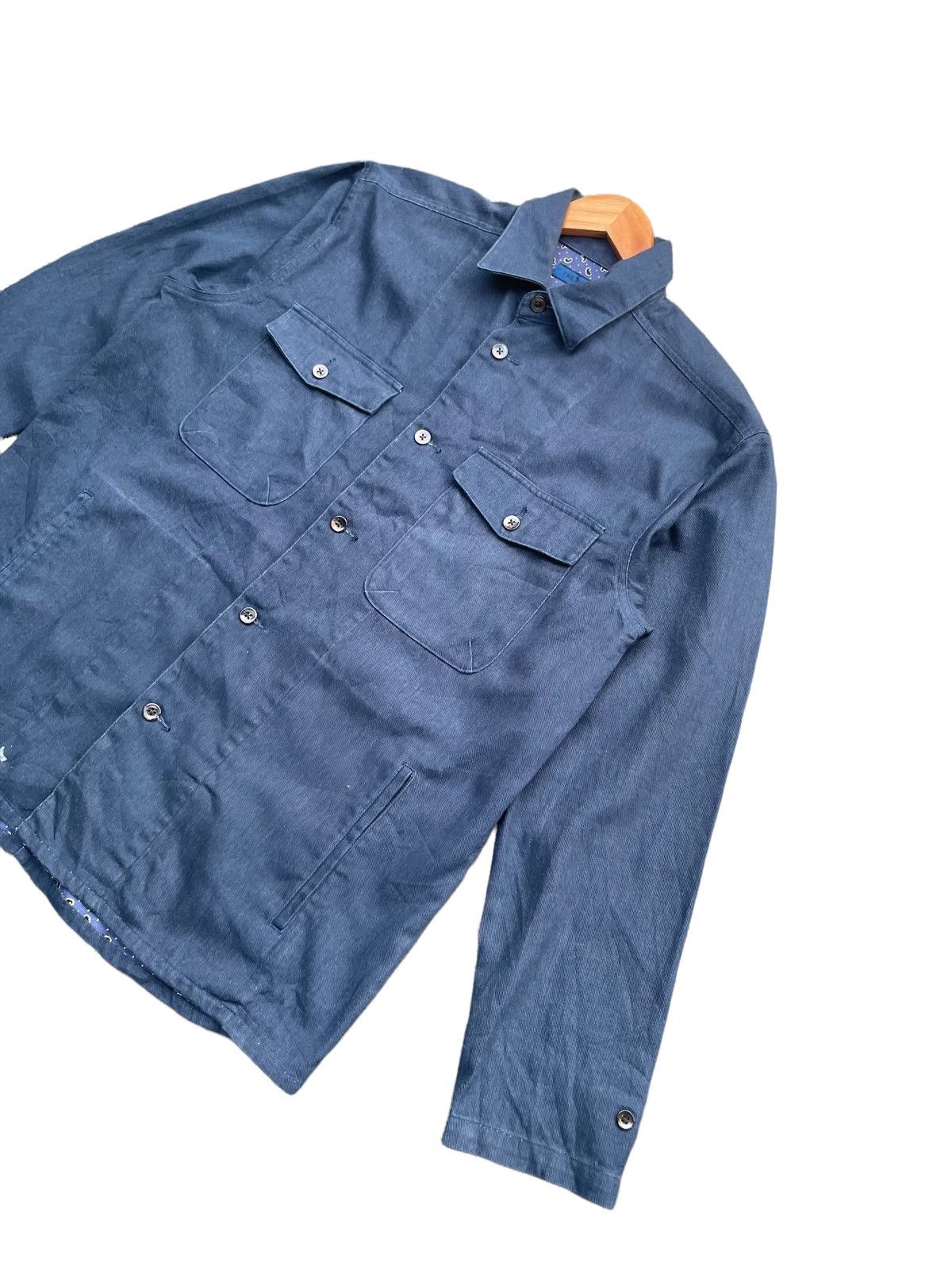 Japanese Brand The Blue Paisley Work Shirt Size US L / EU 52-54 / 3 - 4 Thumbnail