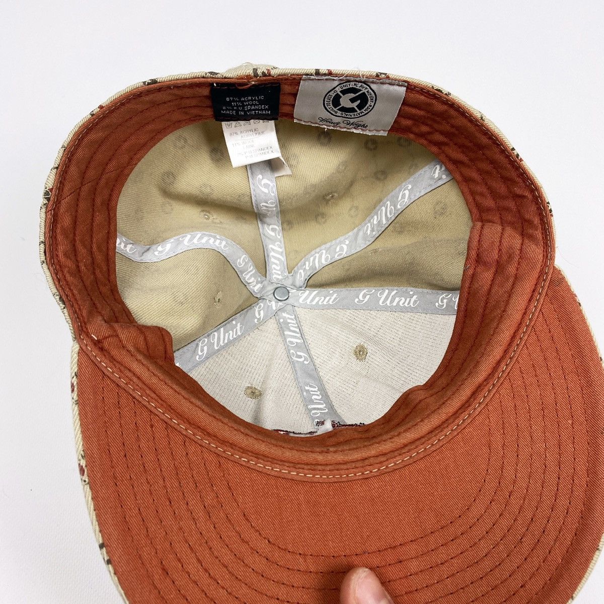 50 Cent Vintage 90s G Unit Monogram Embroidered logo cap Rap OG Size 34 - 5 Thumbnail