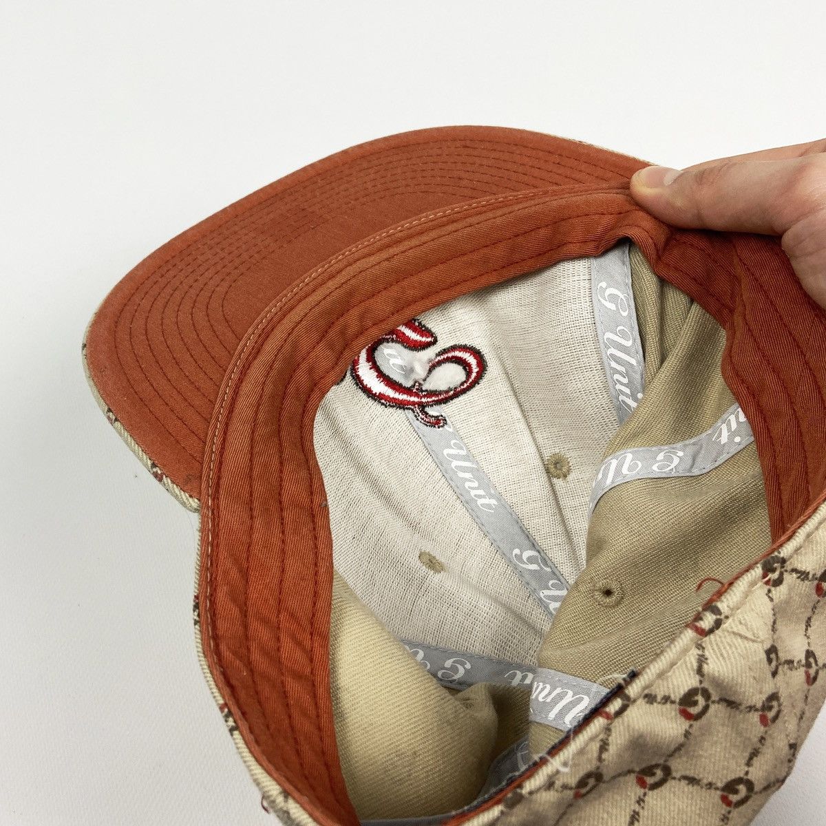 50 Cent Vintage 90s G Unit Monogram Embroidered logo cap Rap OG Size 34 - 4 Thumbnail
