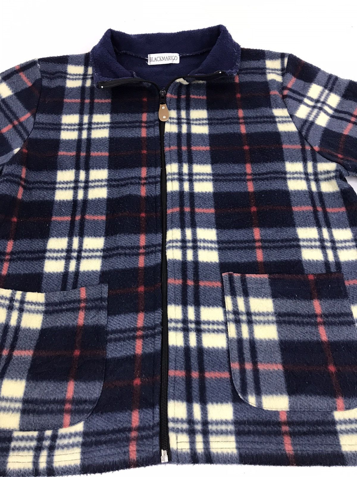 Japanese Brand × Vintage Black Marico Fleece Jacket Checked Pocket Style Streetwear Size US M / EU 48-50 / 2 - 7 Thumbnail