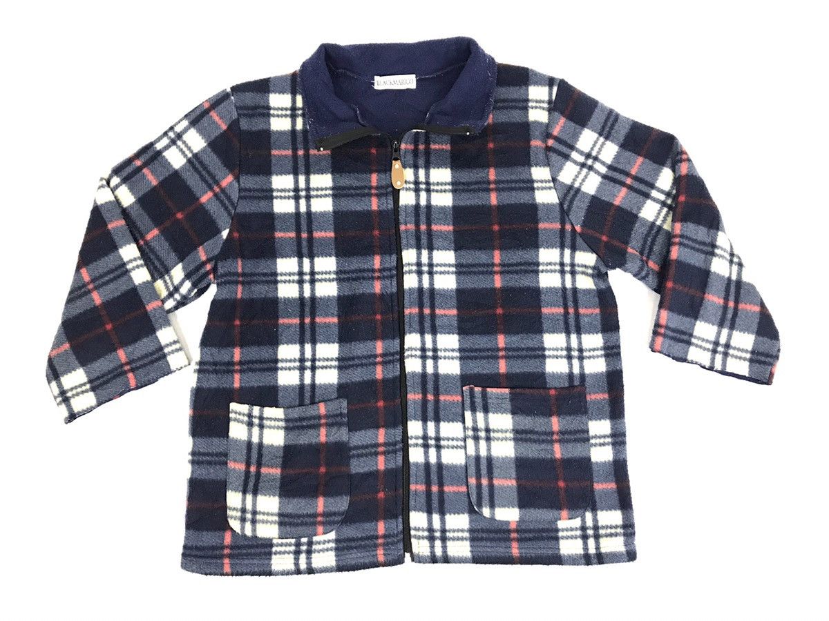Japanese Brand × Vintage Black Marico Fleece Jacket Checked Pocket Style Streetwear Size US M / EU 48-50 / 2 - 1 Thumbnail