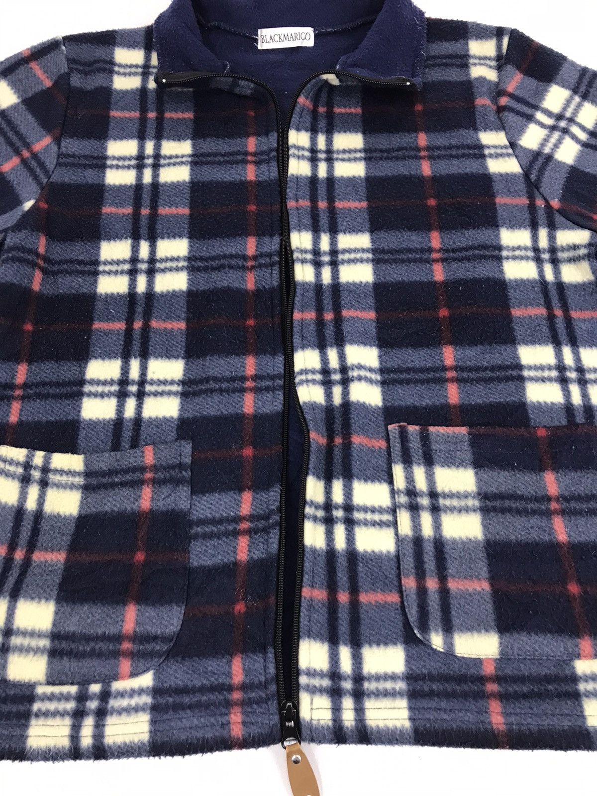 Japanese Brand × Vintage Black Marico Fleece Jacket Checked Pocket Style Streetwear Size US M / EU 48-50 / 2 - 8 Thumbnail