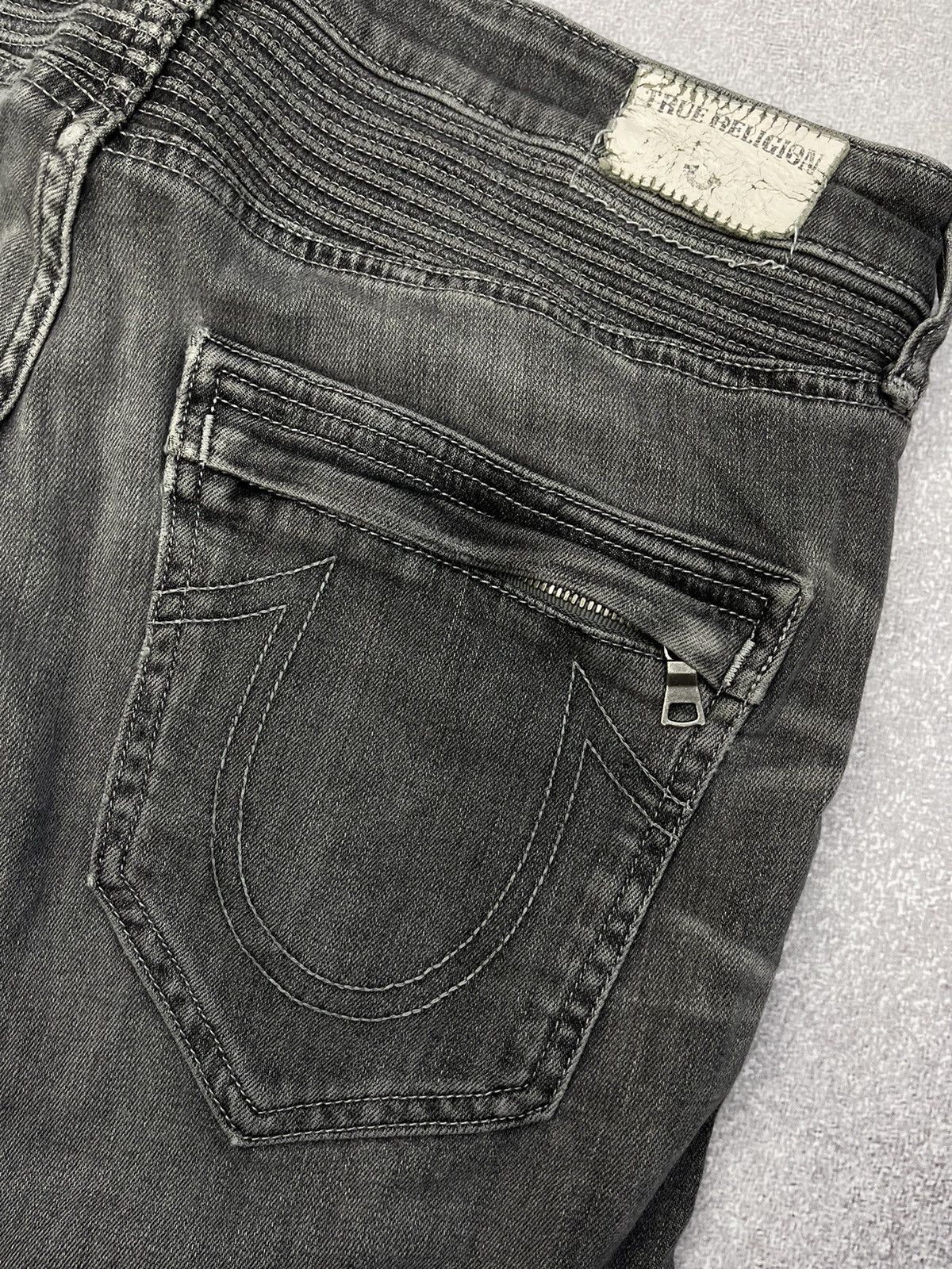 True Religion True Religion Rocco Moto SE Denim Jeans Grey Bike Size US 34 / EU 50 - 4 Thumbnail