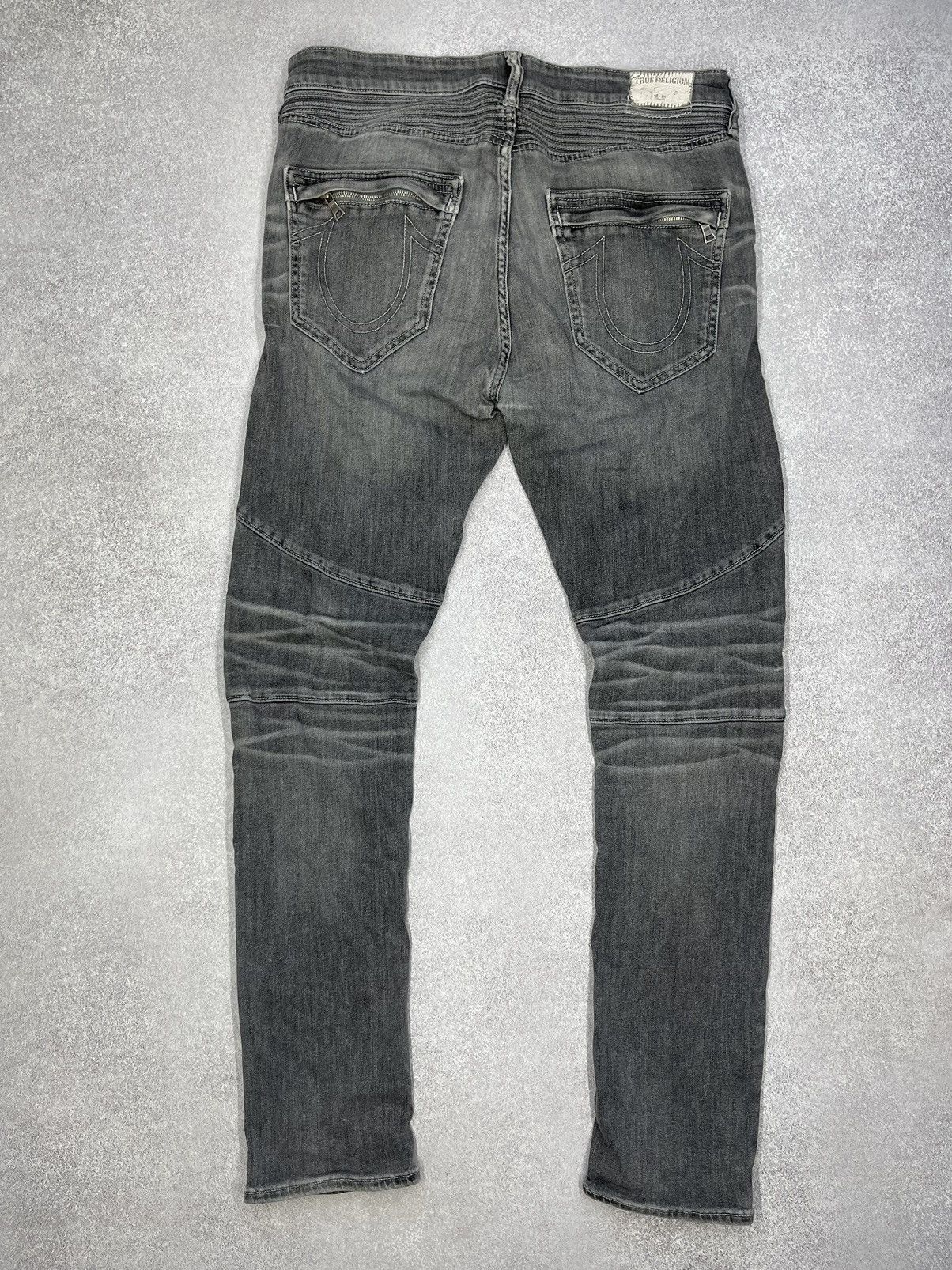 True Religion True Religion Rocco Moto SE Denim Jeans Grey Bike Size US 34 / EU 50 - 2 Thumbnail