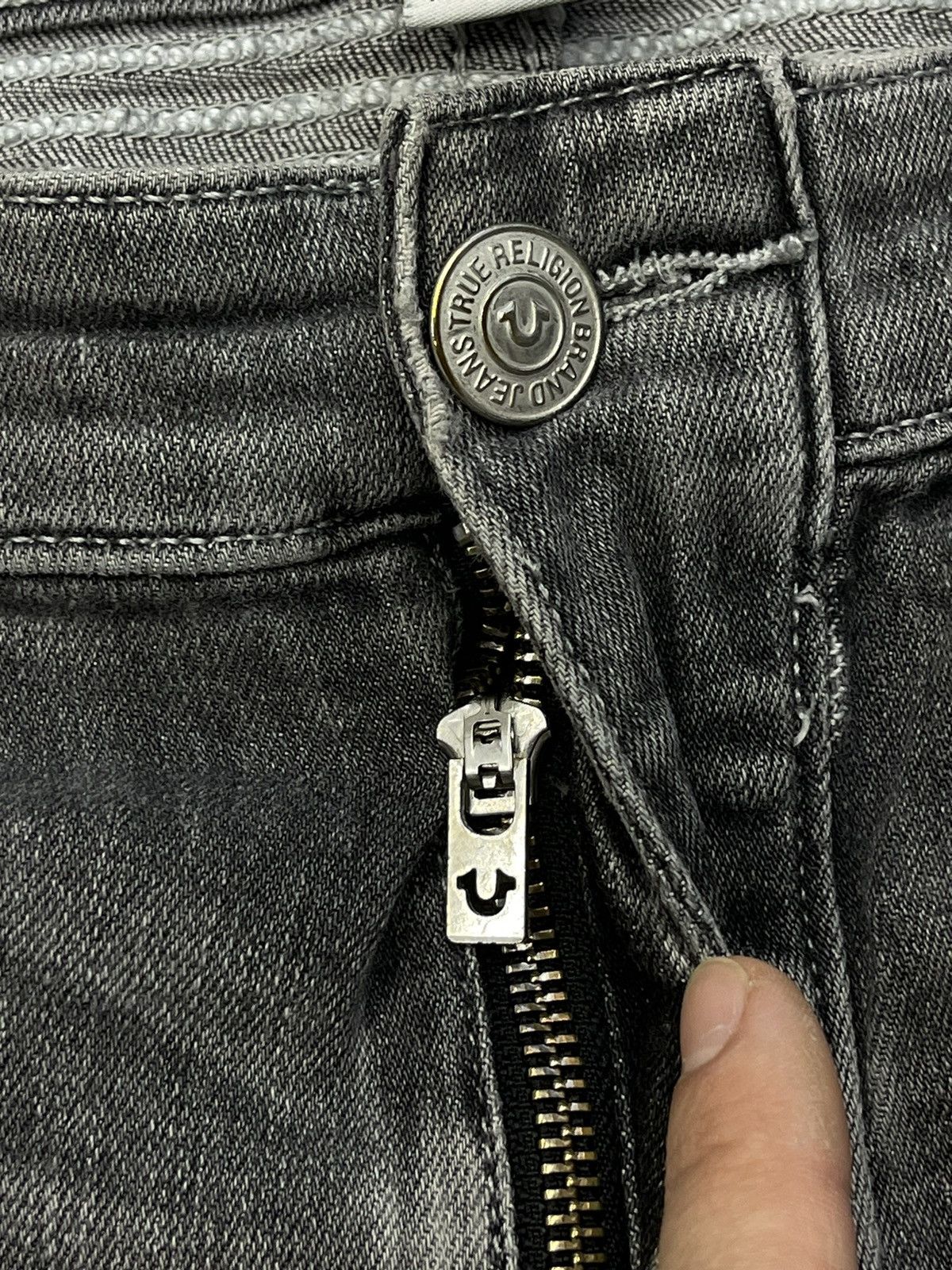 True Religion True Religion Rocco Moto SE Denim Jeans Grey Bike Size US 34 / EU 50 - 9 Thumbnail
