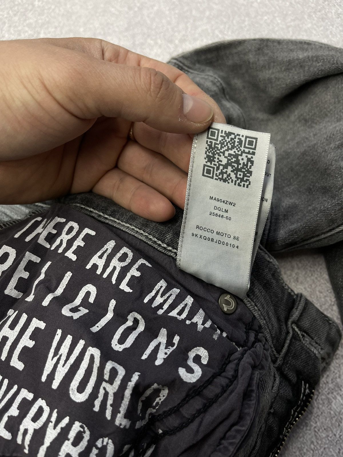 True Religion True Religion Rocco Moto SE Denim Jeans Grey Bike Size US 34 / EU 50 - 13 Thumbnail