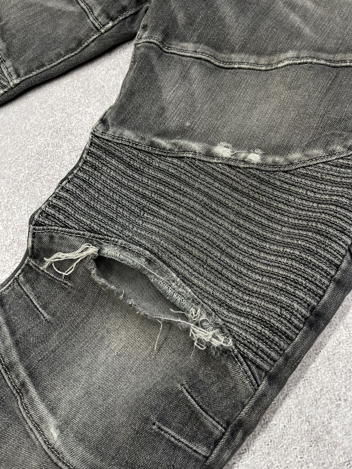 True Religion True Religion Rocco Moto SE Denim Jeans Grey Bike Size US 34 / EU 50 - 7 Thumbnail