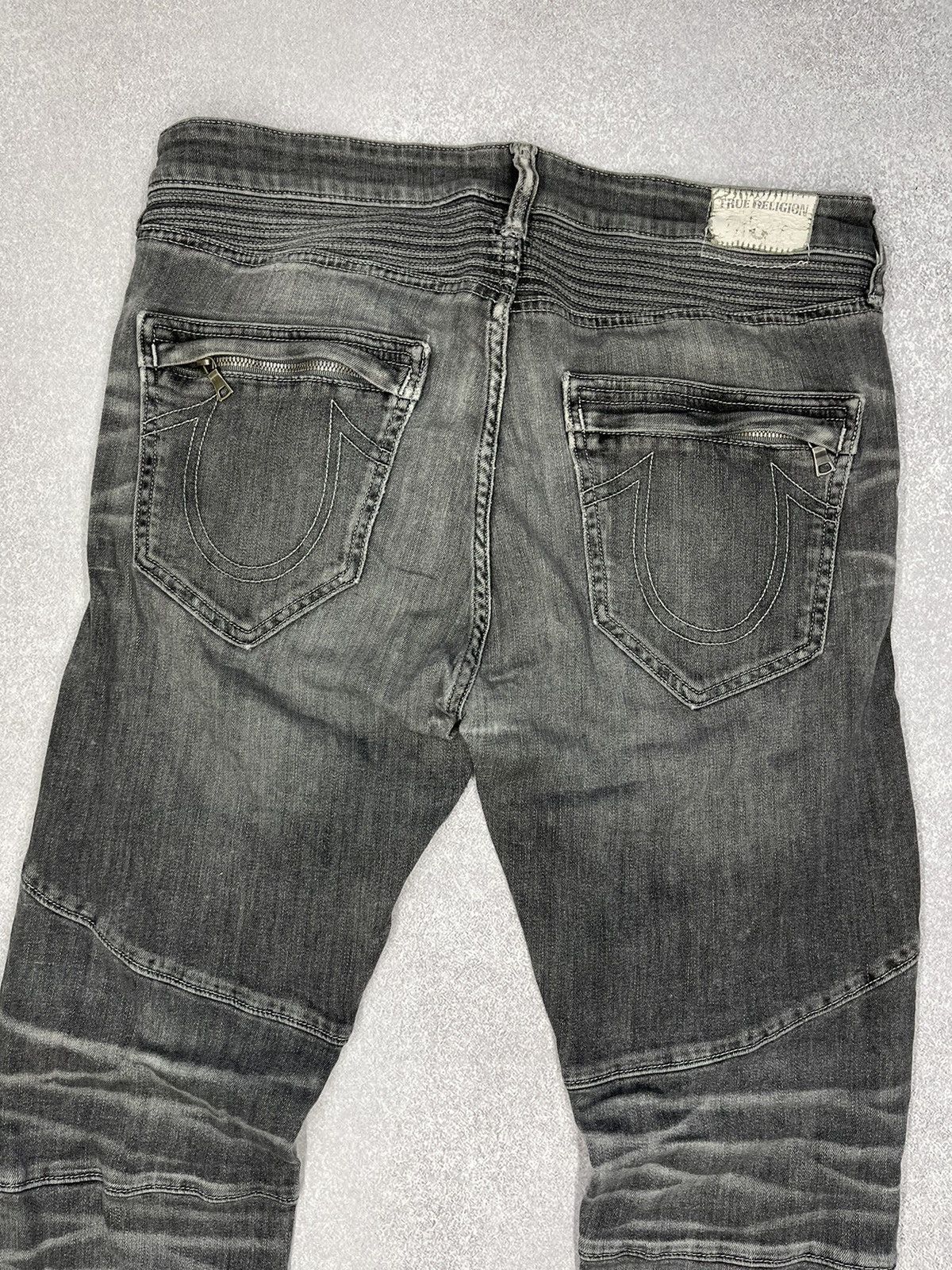 True Religion True Religion Rocco Moto SE Denim Jeans Grey Bike Size US 34 / EU 50 - 3 Thumbnail