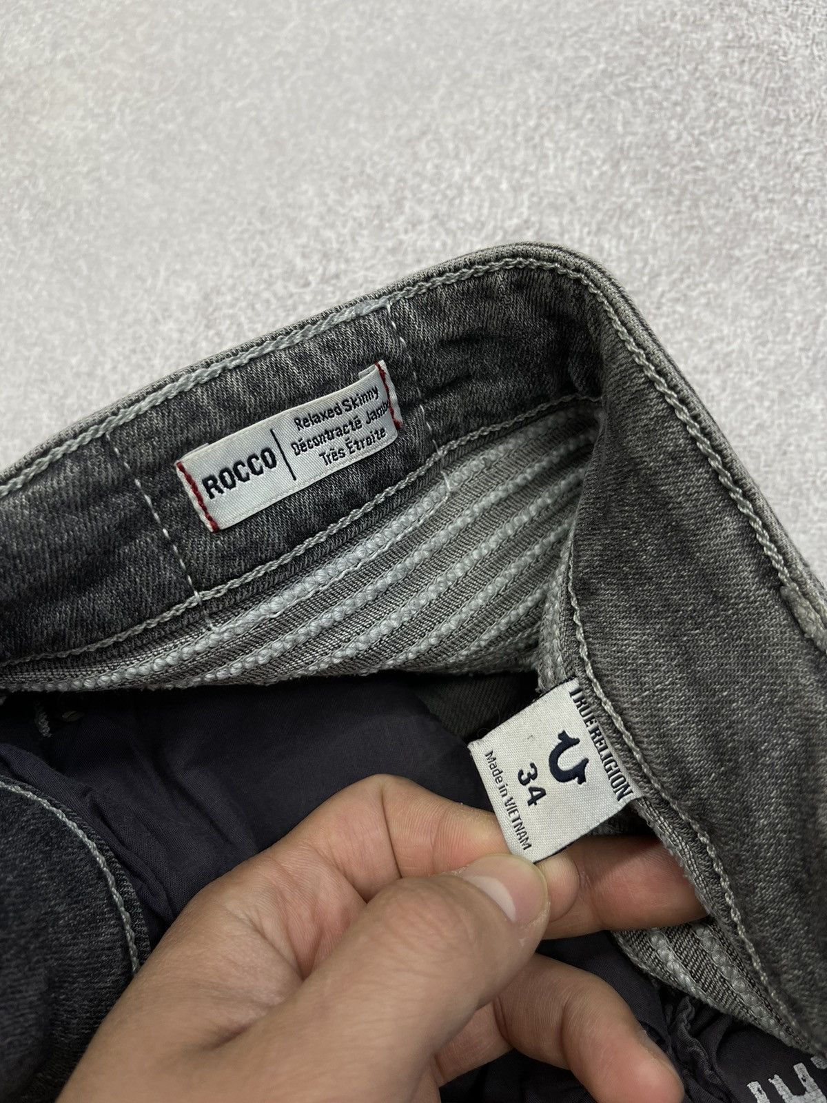 True Religion True Religion Rocco Moto SE Denim Jeans Grey Bike Size US 34 / EU 50 - 12 Thumbnail