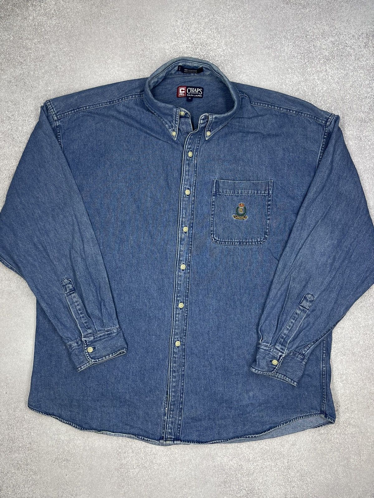 Chaps Ralph Lauren Vintage Ralph Lauren Chaps Denim Shirt Y2K Rugby Size US XL / EU 56 / 4 - 2 Thumbnail
