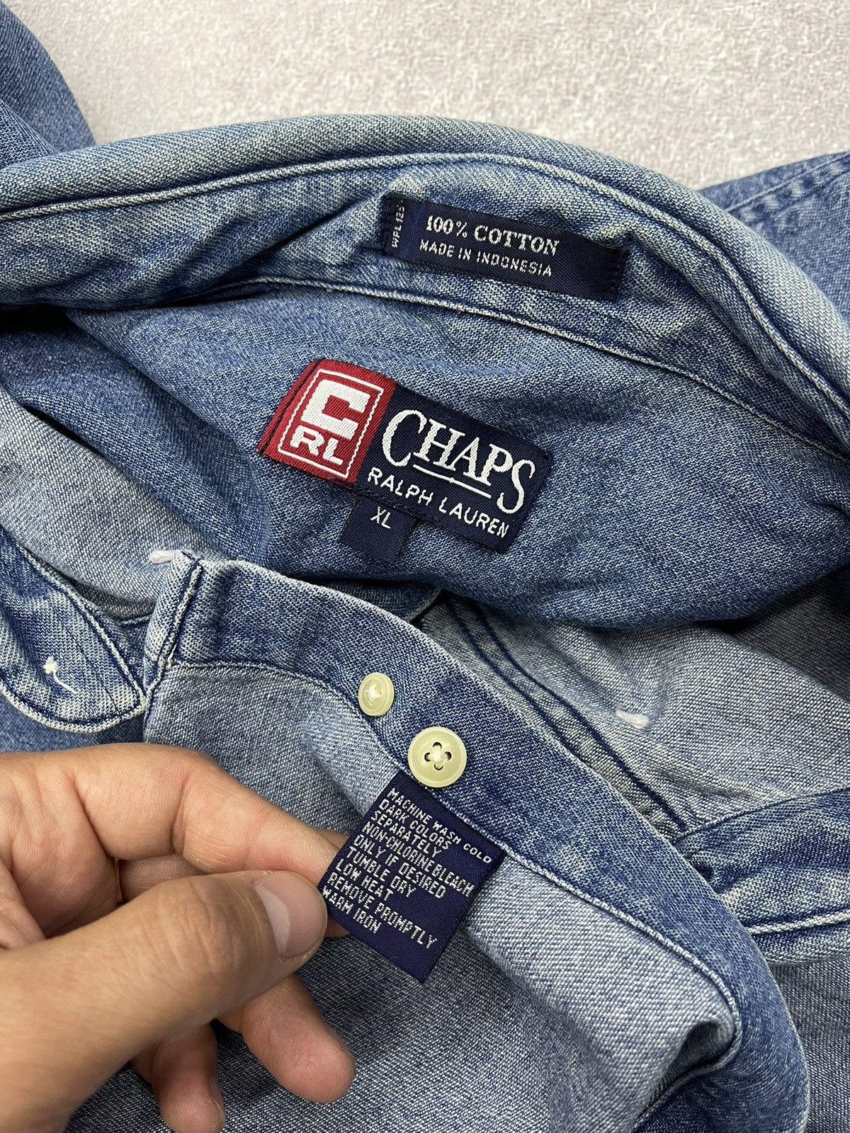 Chaps Ralph Lauren Vintage Ralph Lauren Chaps Denim Shirt Y2K Rugby Size US XL / EU 56 / 4 - 8 Thumbnail
